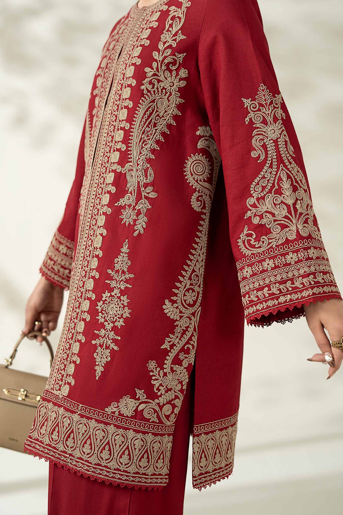 3 Piece Embroidered Khaddar Suit