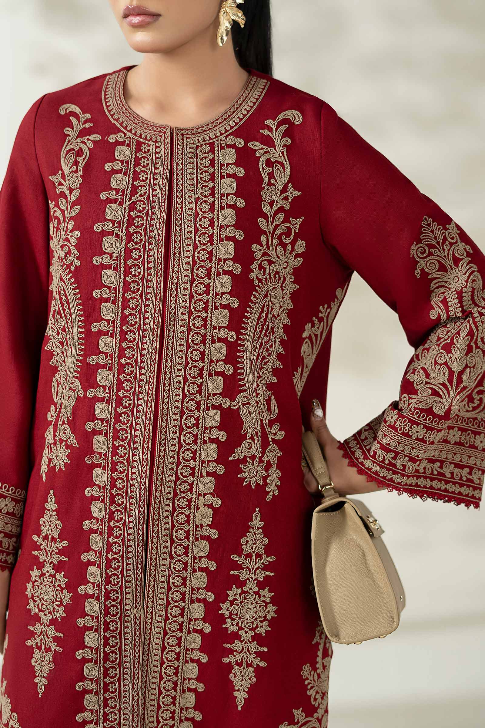 3 Piece Embroidered Khaddar Suit