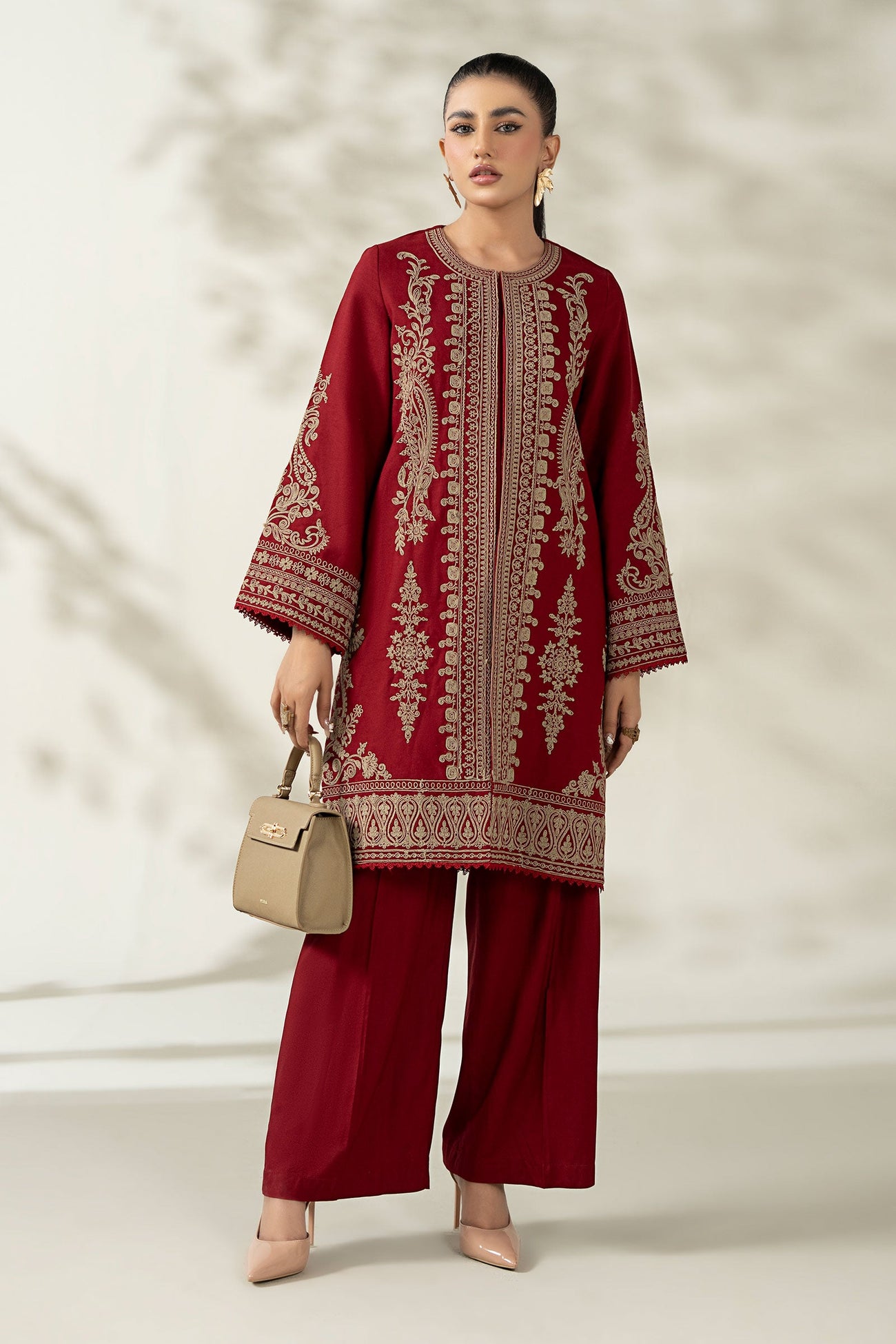 3 Piece Embroidered Khaddar Suit