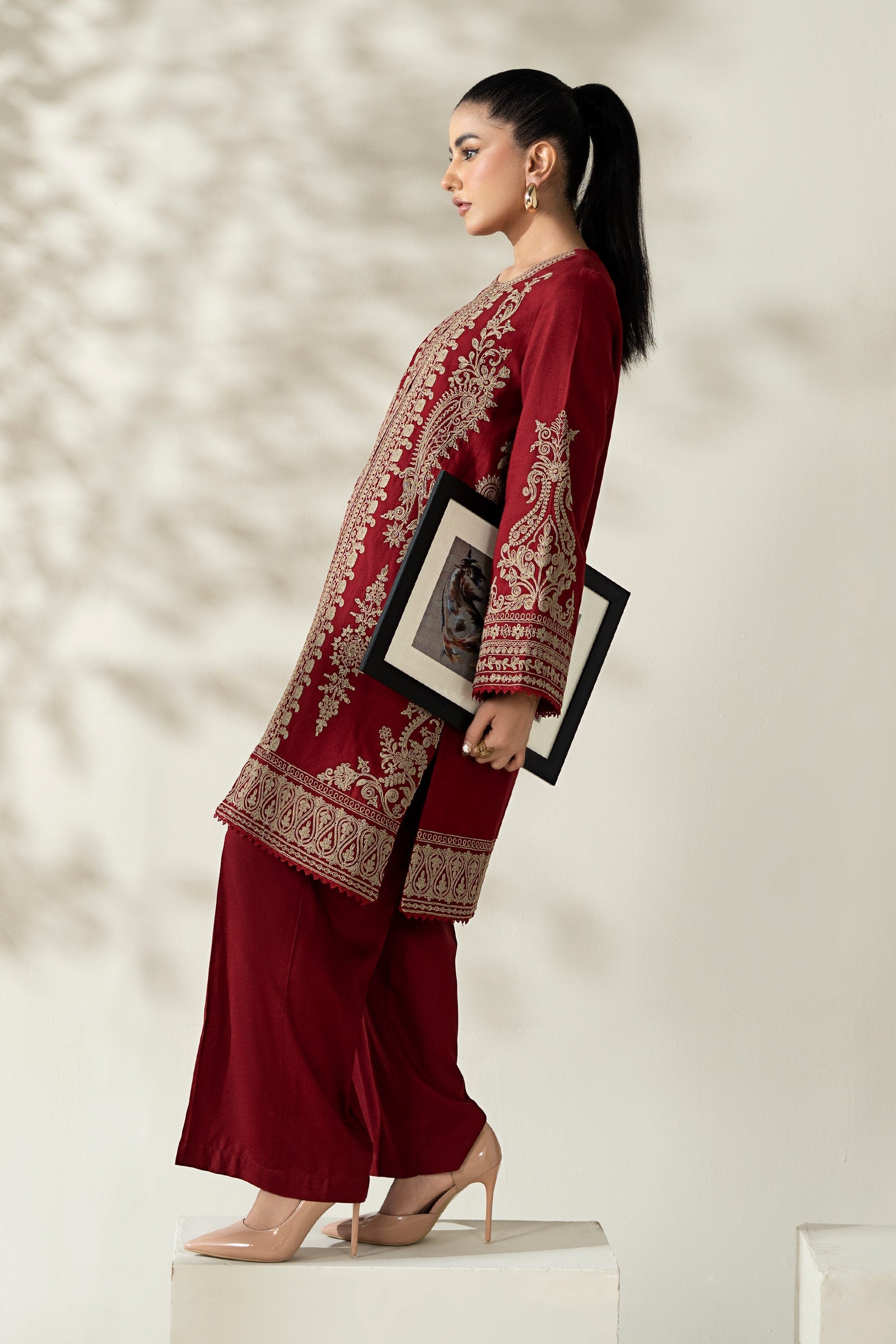 3 Piece Embroidered Khaddar Suit