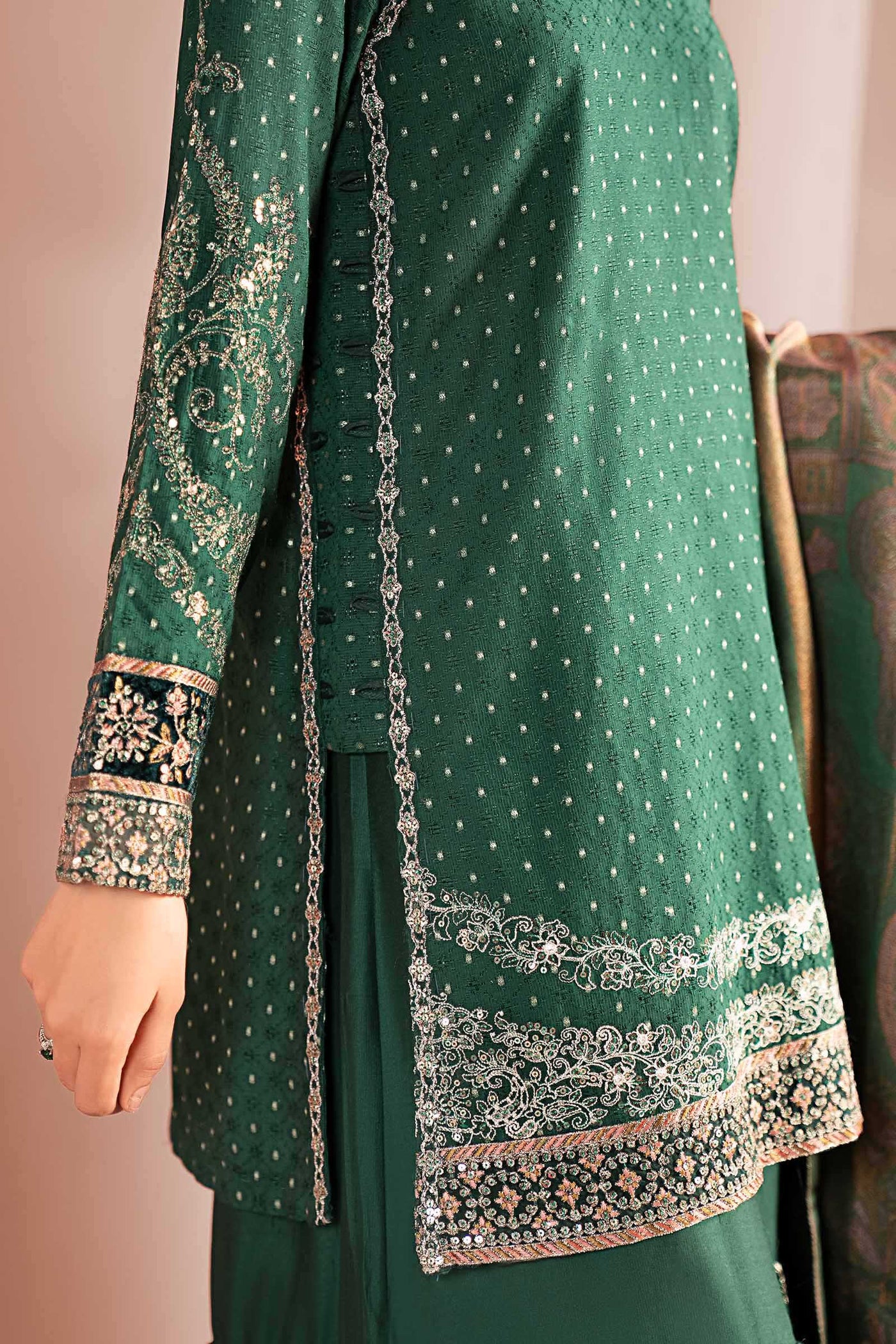 3 Piece Embroidered Viscose Suit