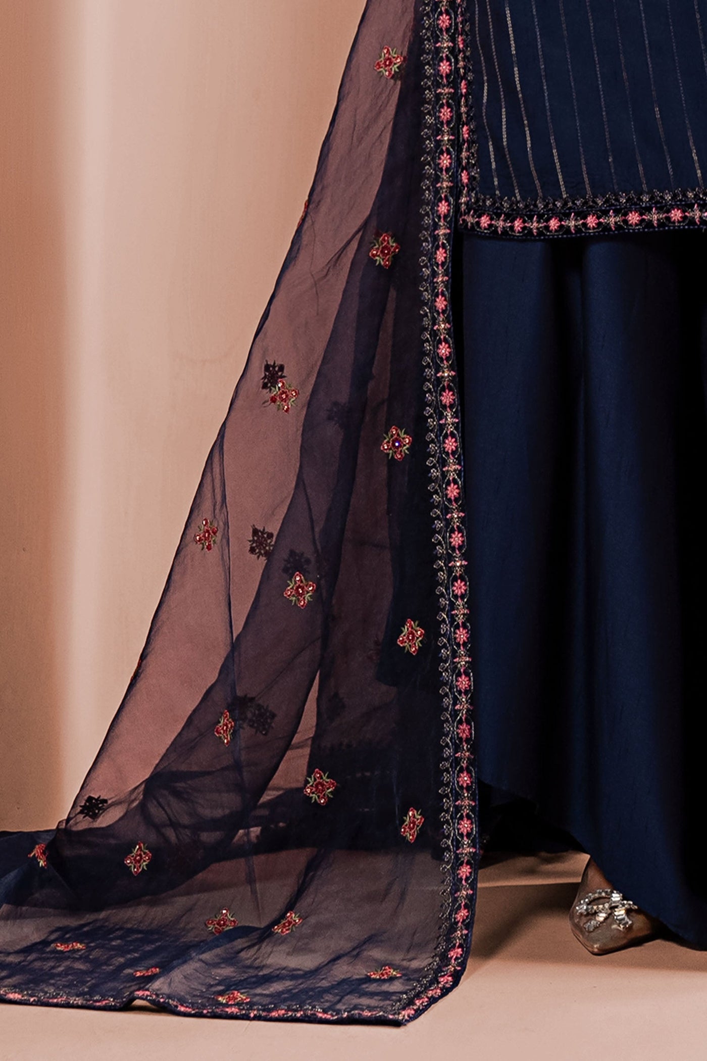 3 Piece Embroidered Linen Suit