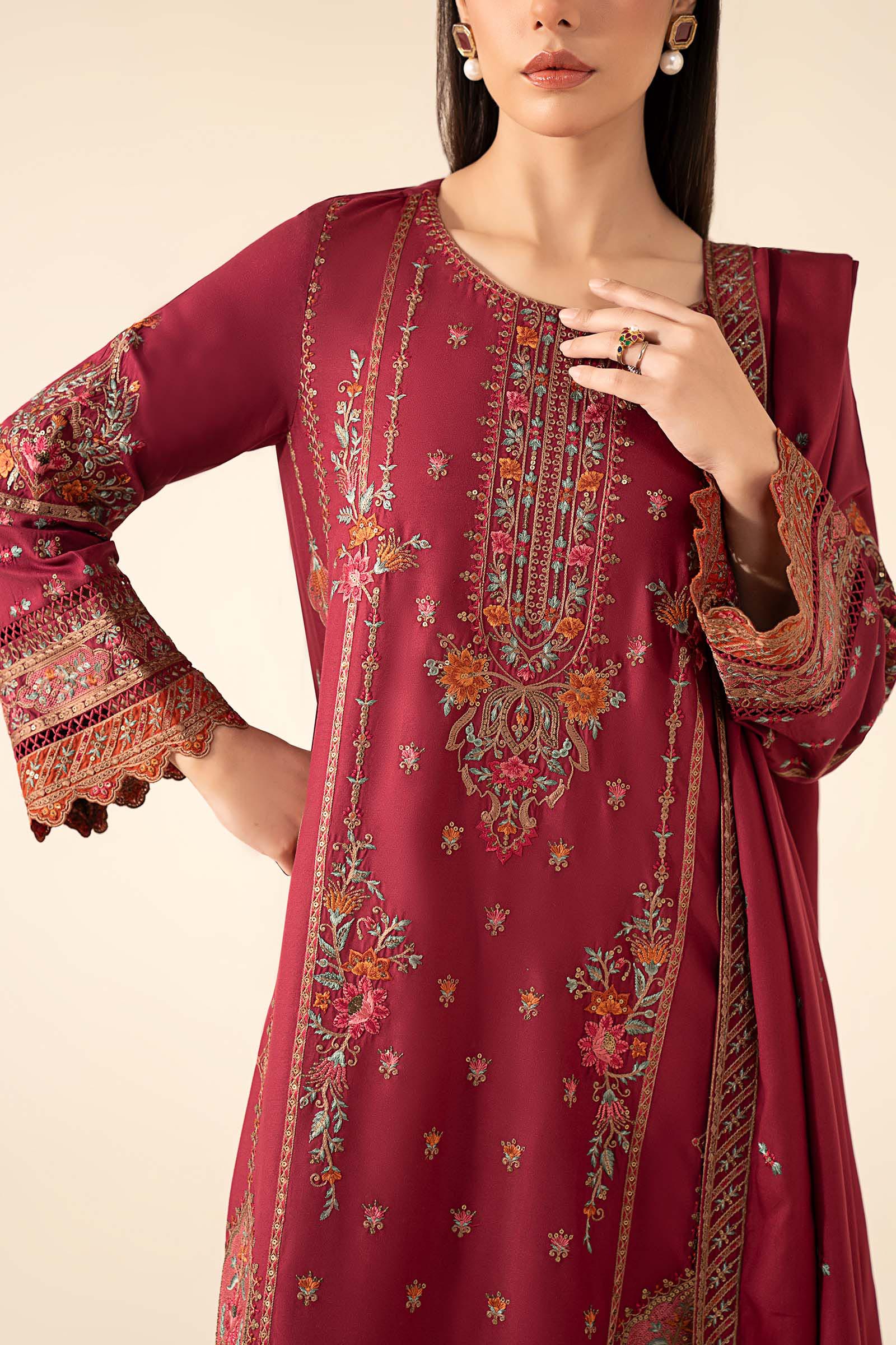 3 Piece Embroidered Linen Suit