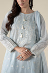 3 Piece Embroidered Paper Cotton Suit