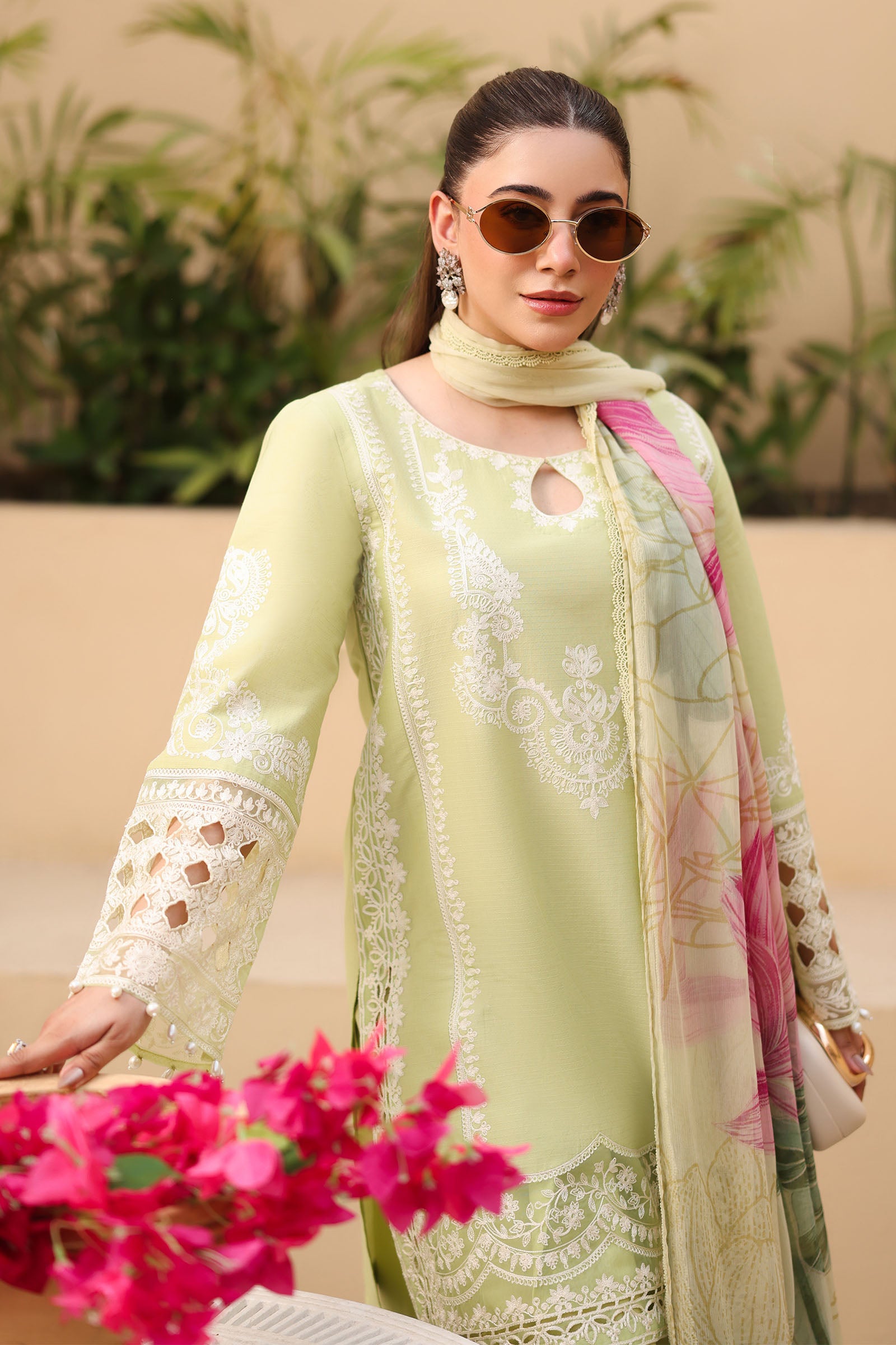 3 Piece Embroidered Dobby Suit