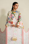 3 Piece Embroidered Raw Silk Suit