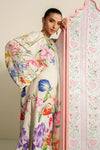 3 Piece Embroidered Raw Silk Suit