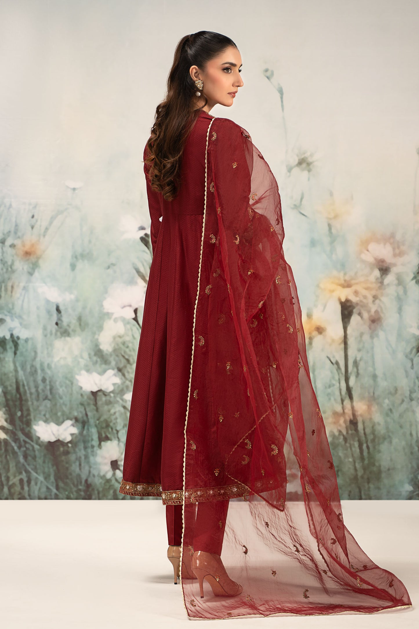 3 Piece Embroidered Dobby Lawn Suit