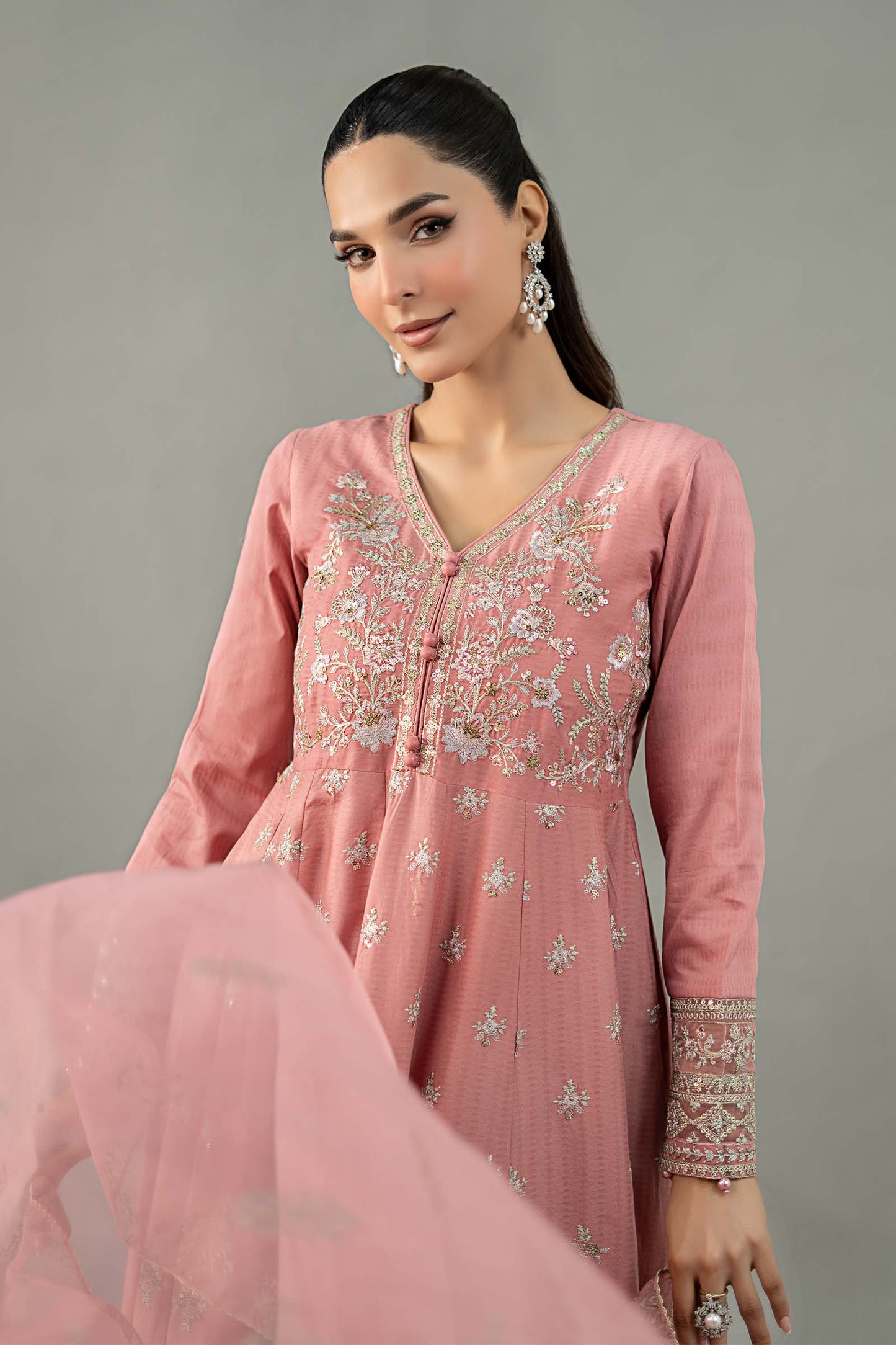 3 Piece Embroidered Dobby Lawn Suit