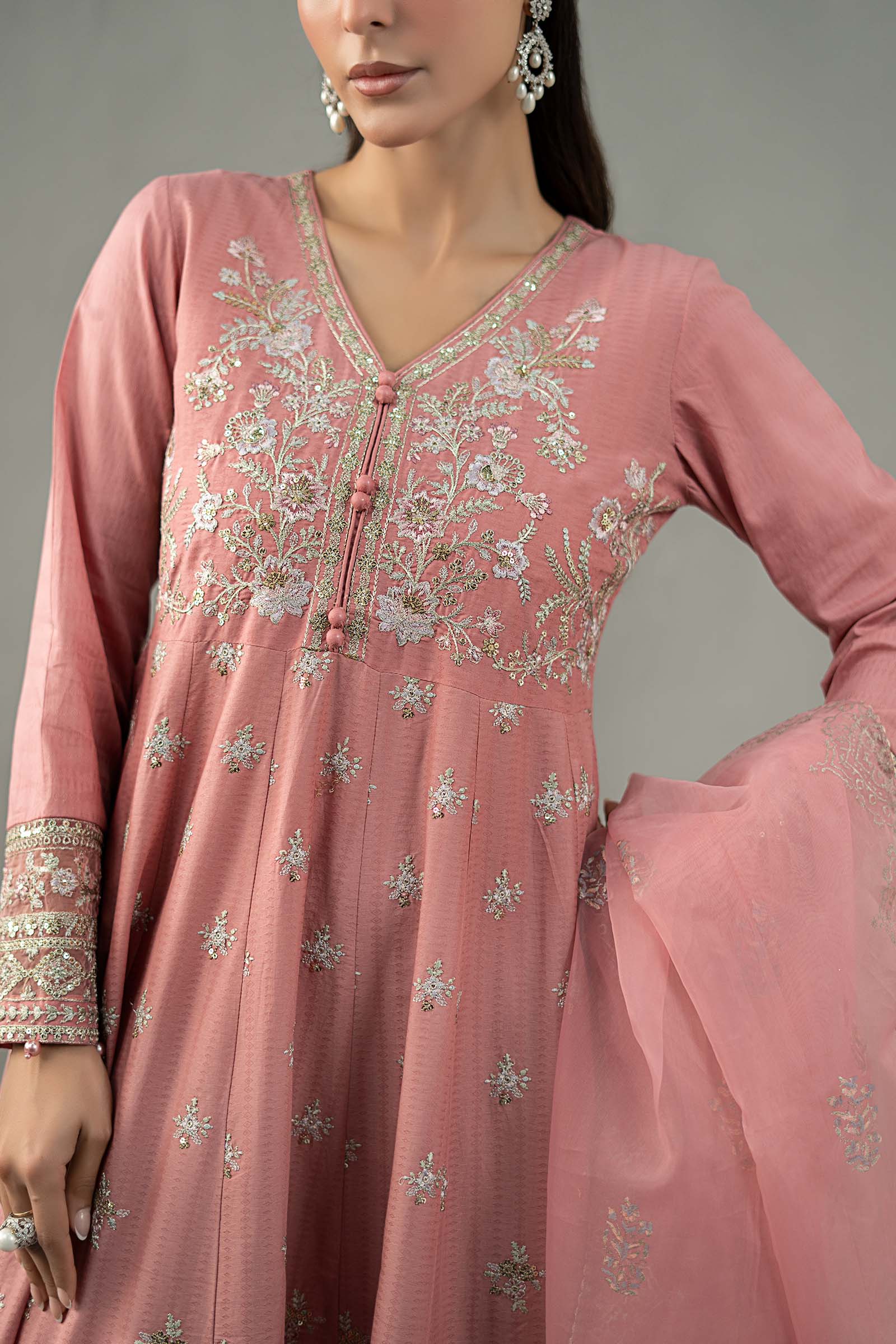 3 Piece Embroidered Dobby Lawn Suit