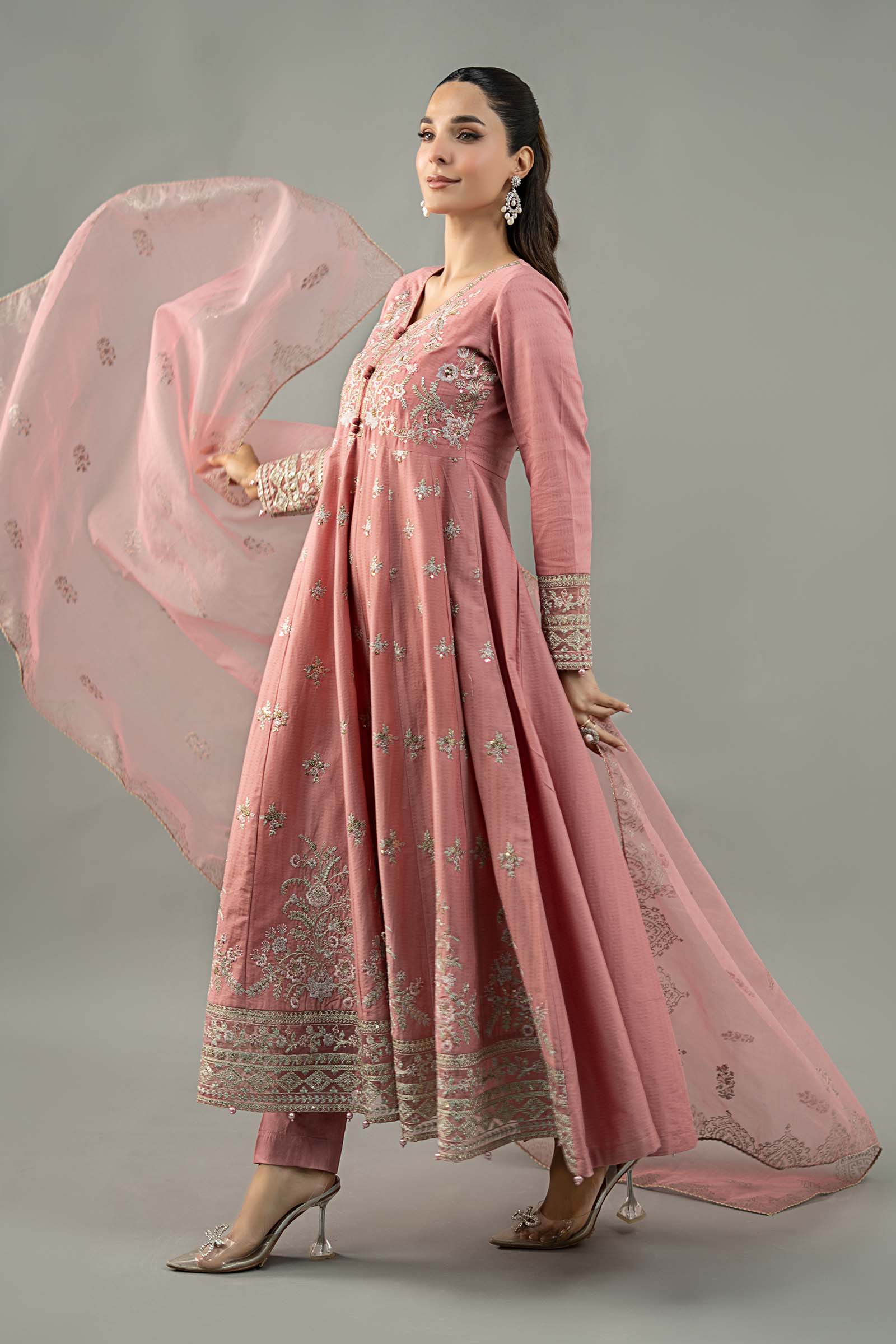 3 Piece Embroidered Dobby Lawn Suit