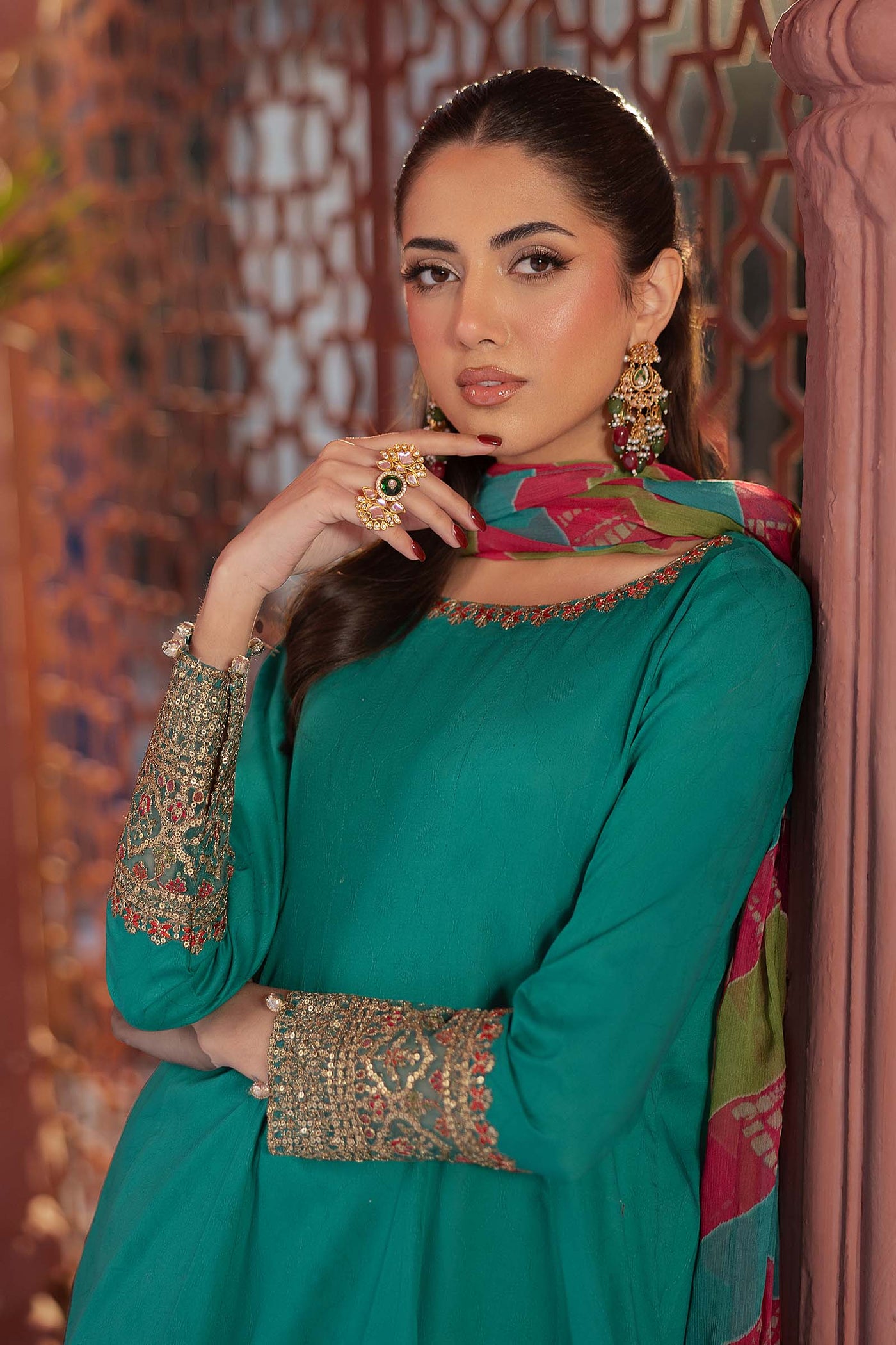 3 Piece Embroidered Self Jacquard Lawn Suit