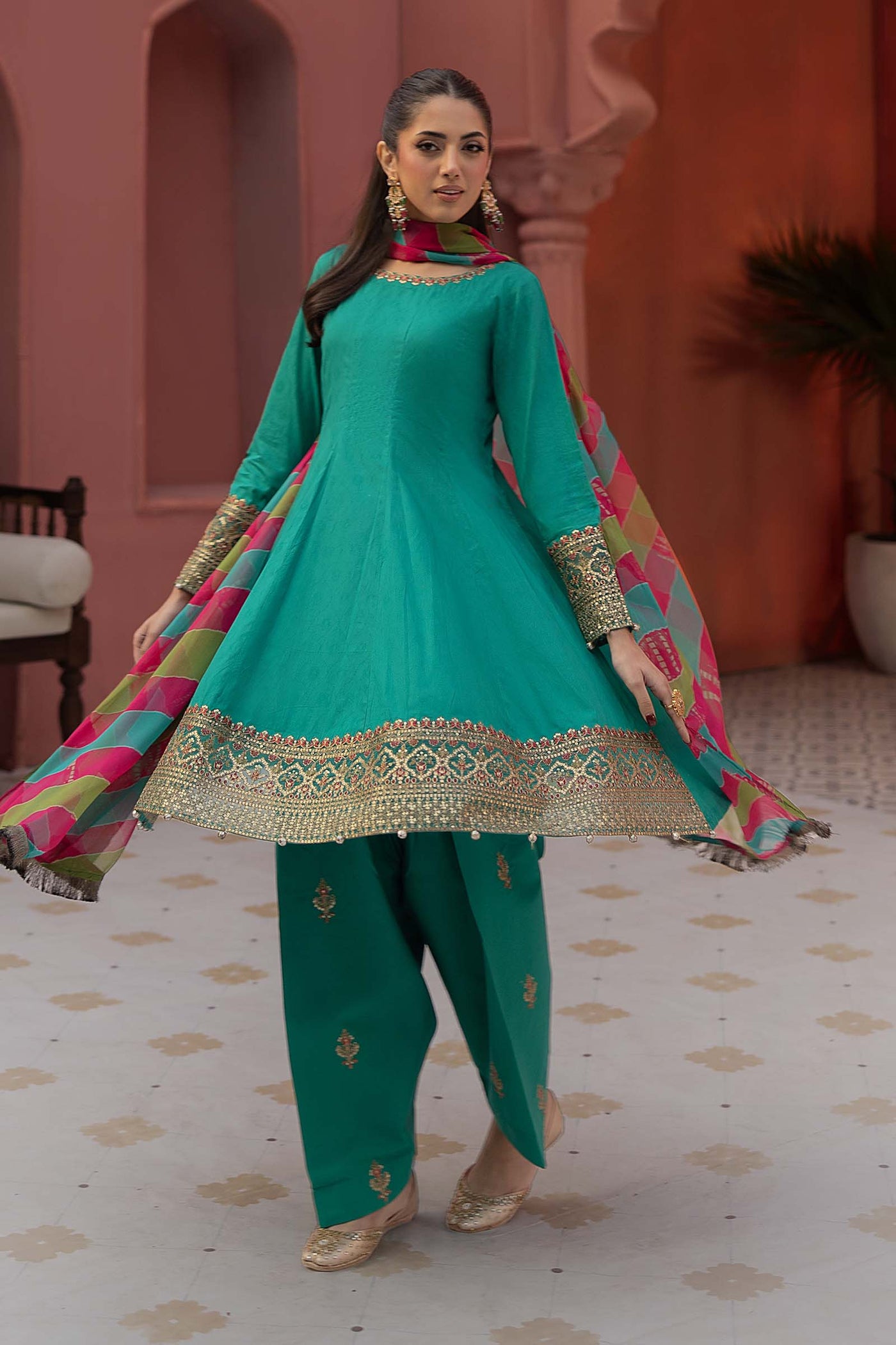 3 Piece Embroidered Self Jacquard Lawn Suit