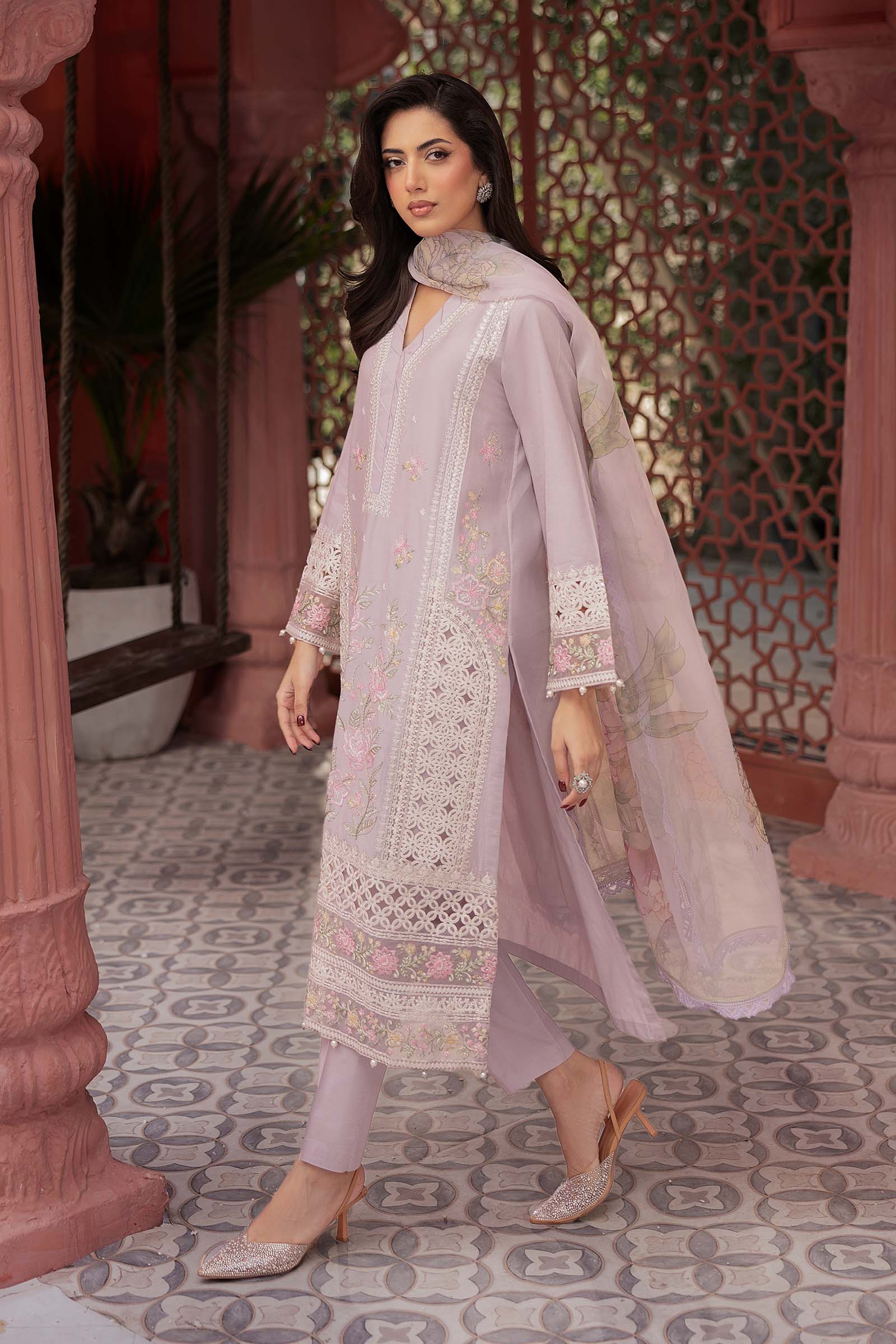 3 Piece Embroidered Dobby Lawn Suit