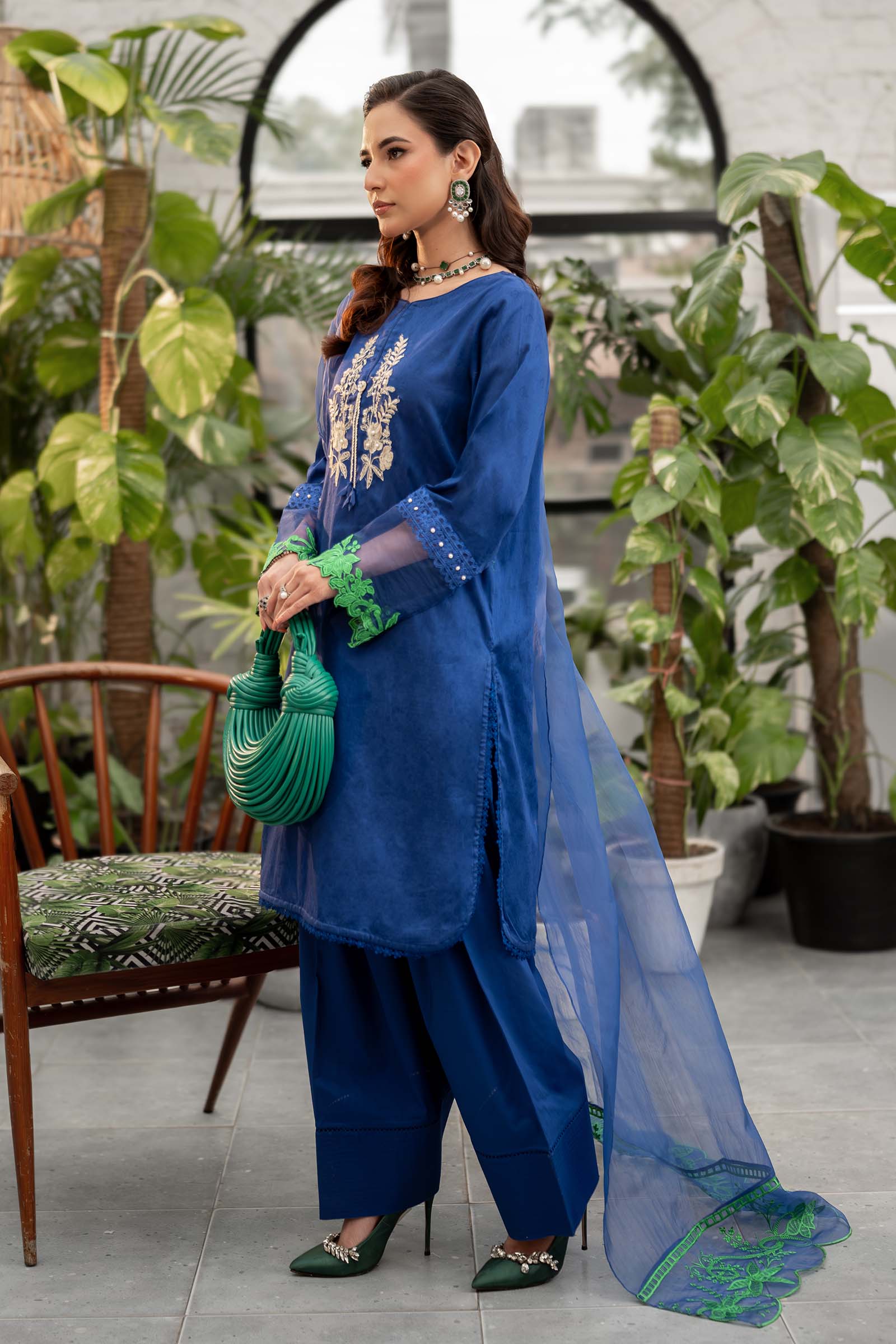 3 Piece Embroidered Self Jacquard Lawn Suit