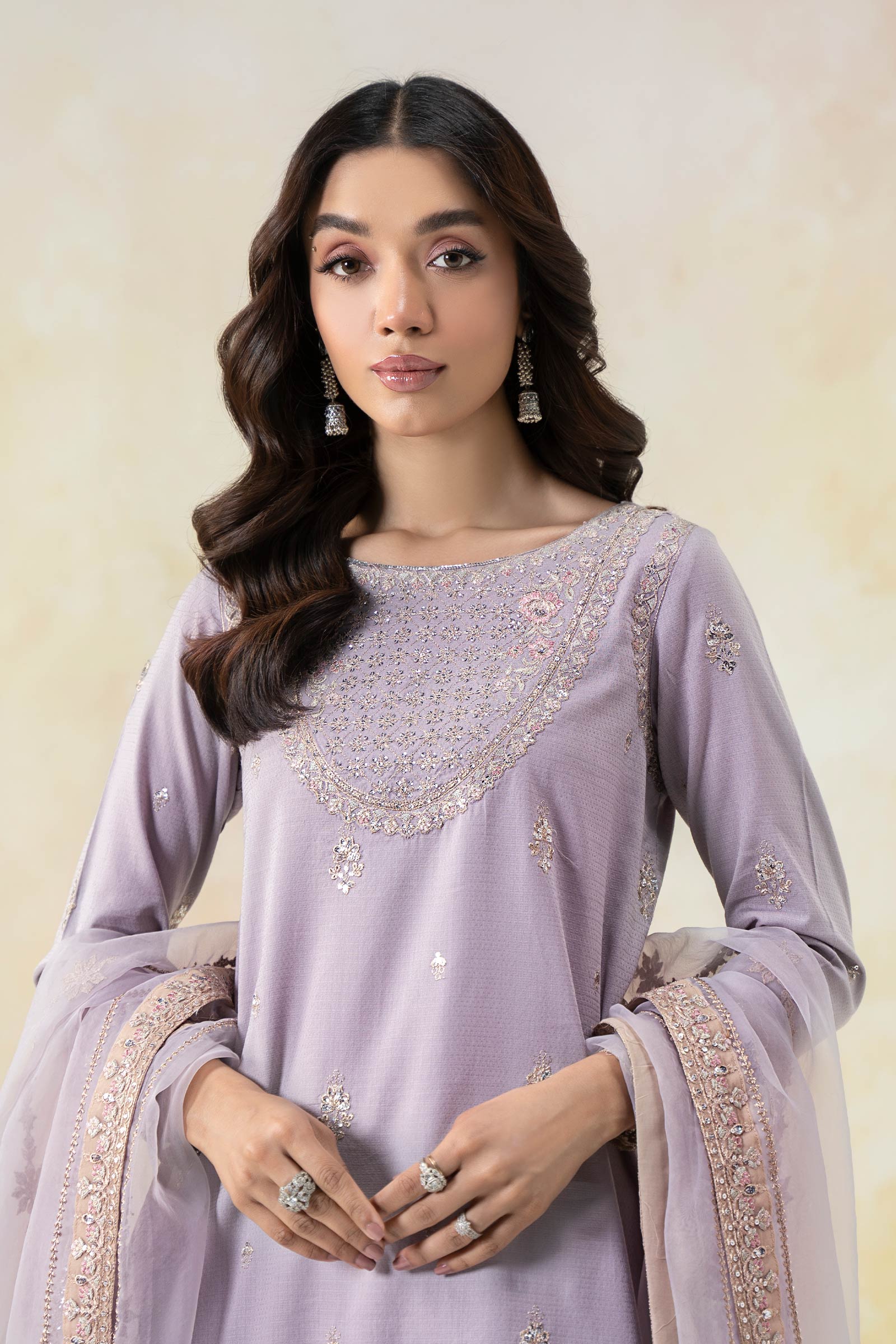 3 Piece Embroidered Dobby Lawn Suit