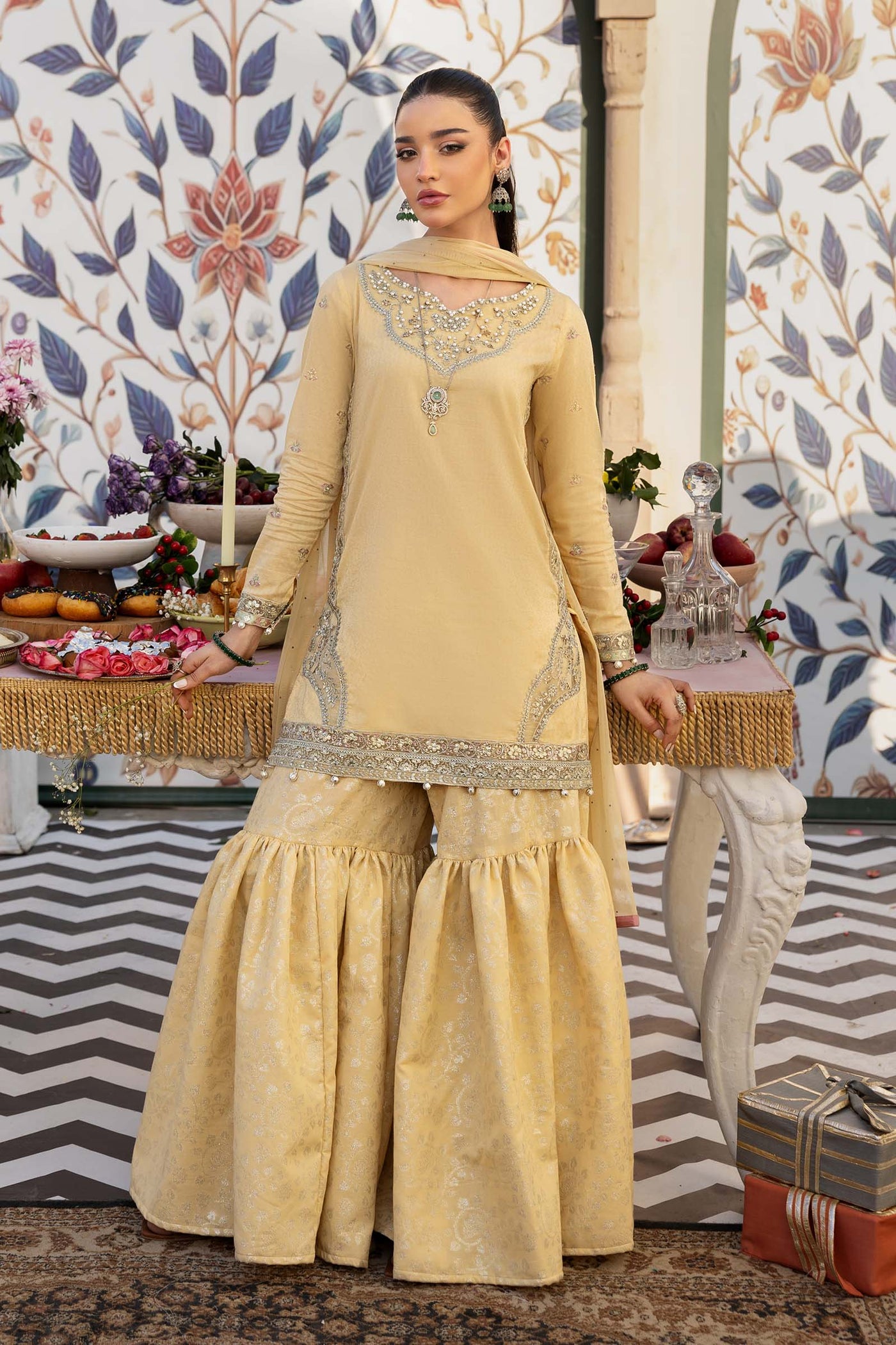 3 Piece Embroidered Dobby Lawn Suit