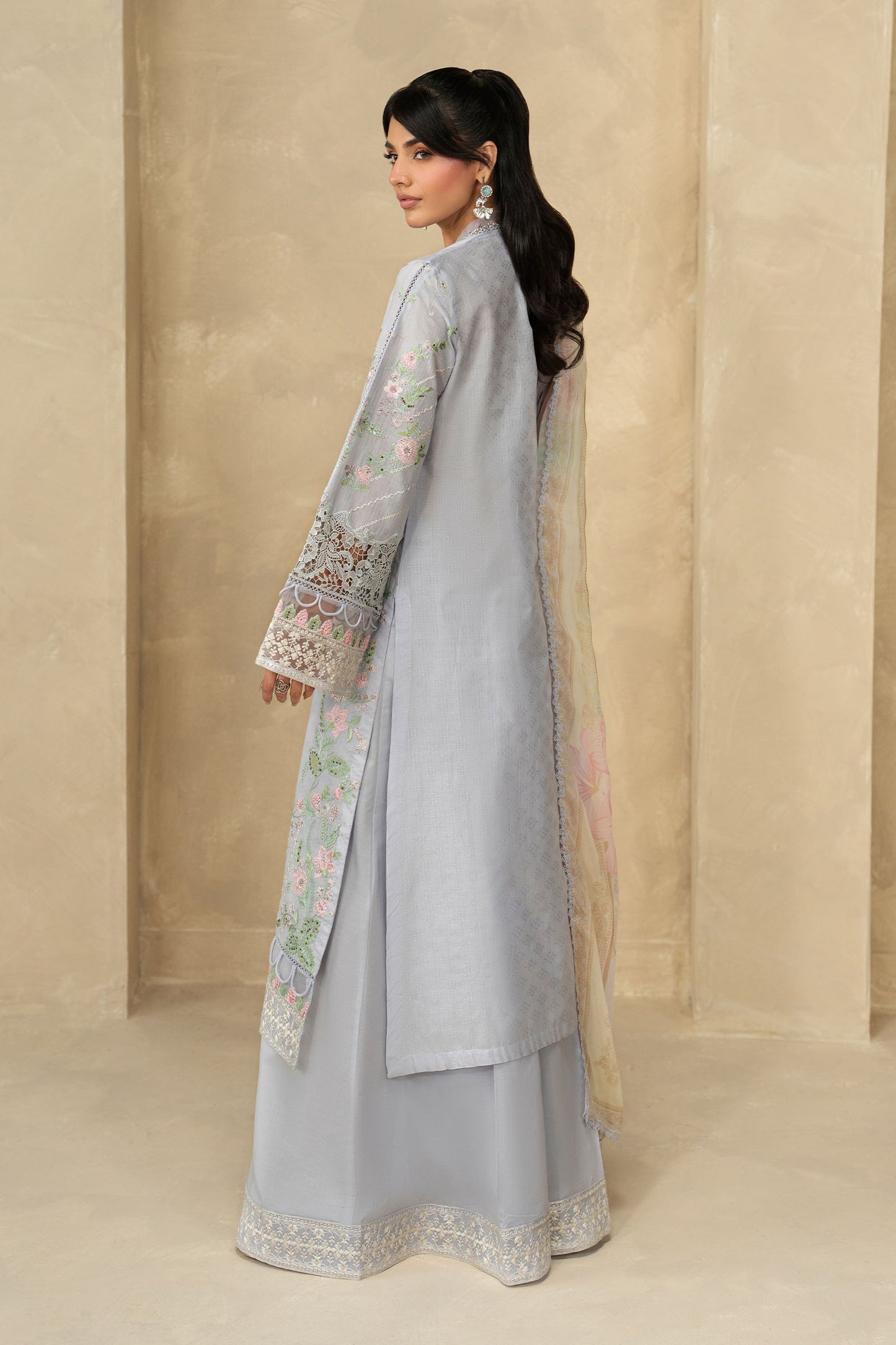 3 Piece Embroidered Dobby Lawn Suit
