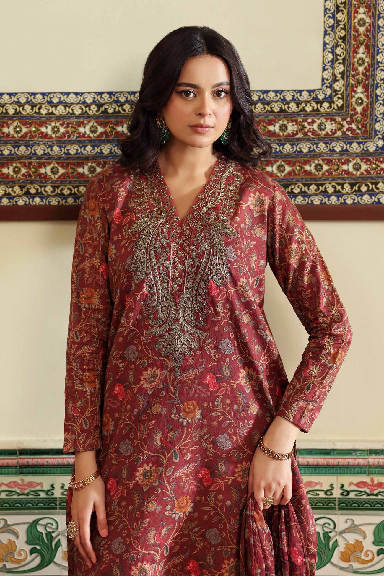 3 Piece Embroidered Dobby Lawn Suit
