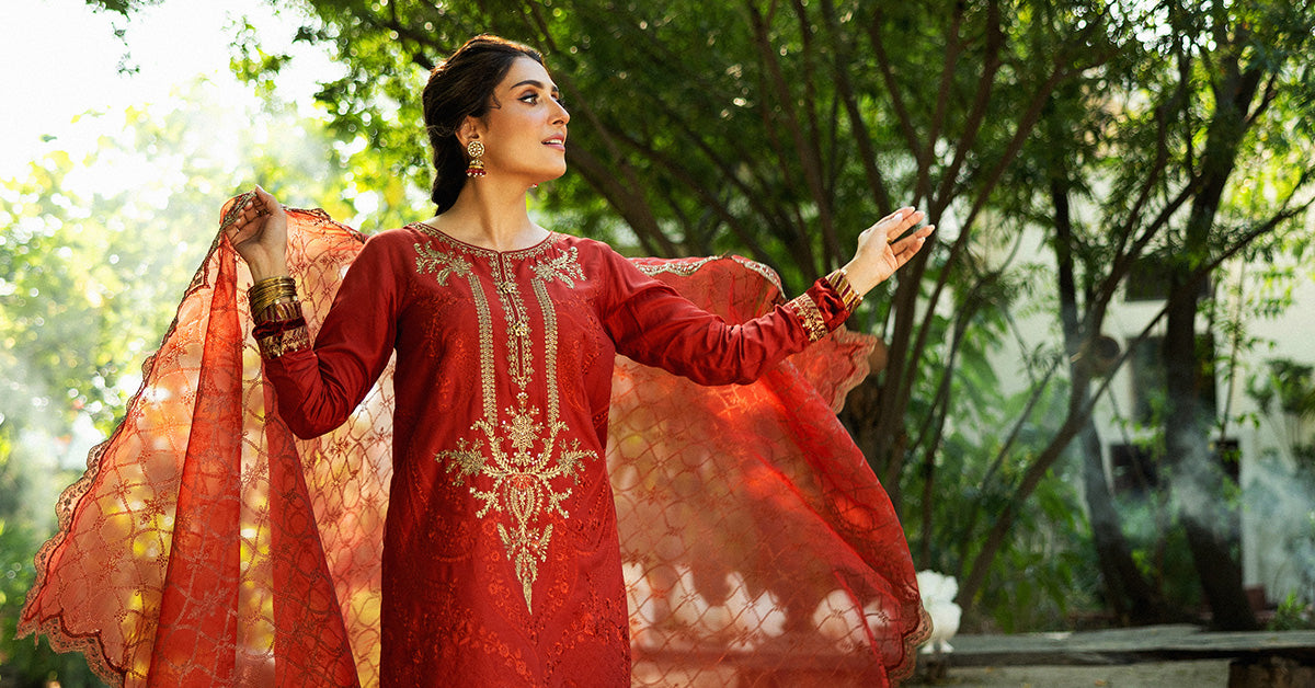 3 Piece Embroidered Linen Suit