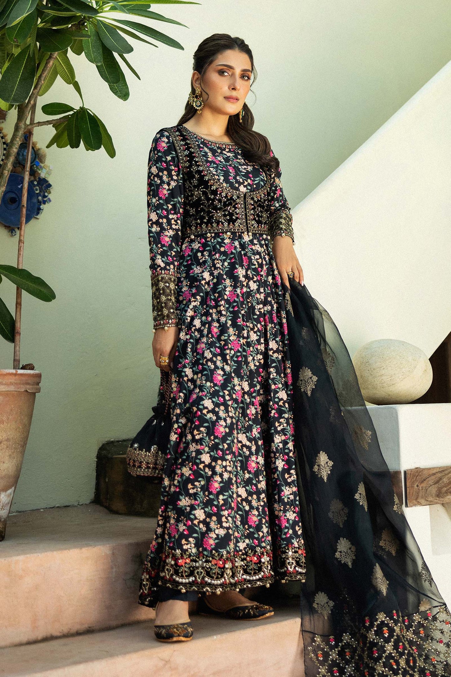 3 Piece Embroidered Linen Suit
