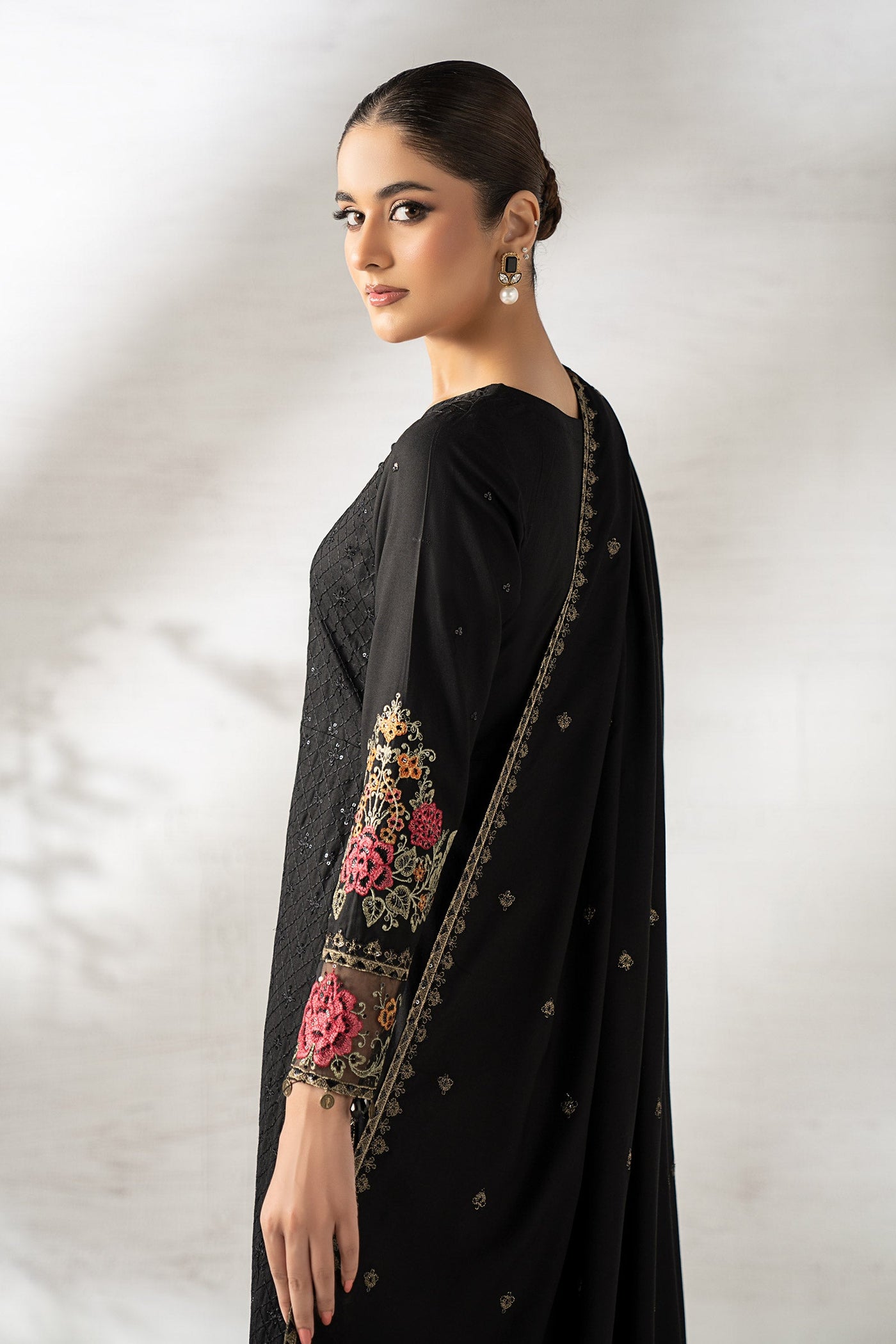 3 Piece Embroidered Linen Suit