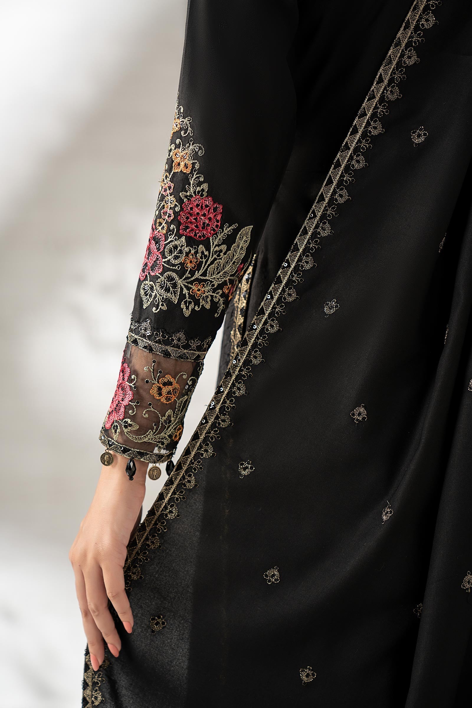 3 Piece Embroidered Linen Suit