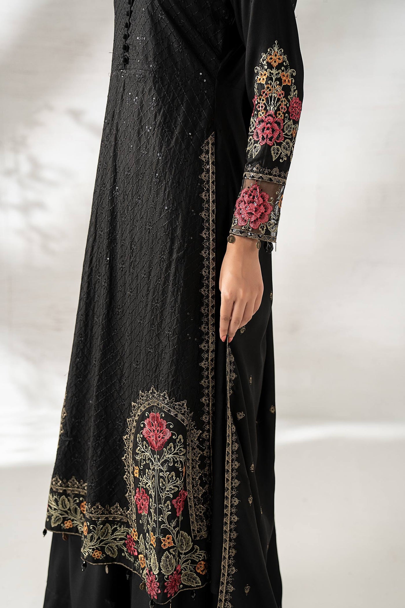 3 Piece Embroidered Linen Suit