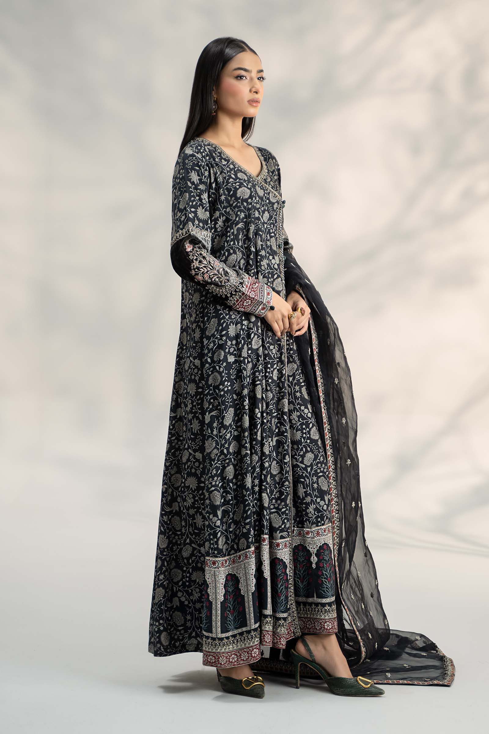 3 Piece Embroidered Linen Suit