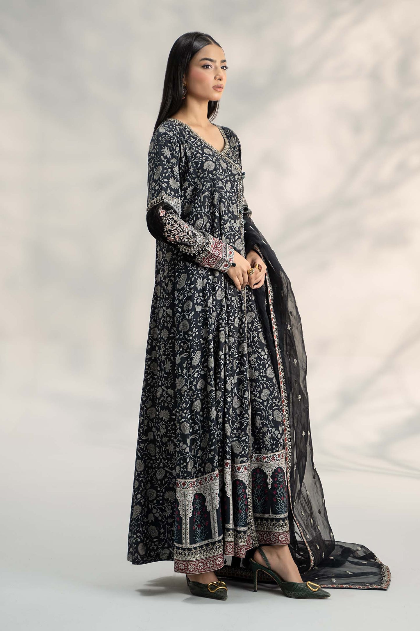 3 Piece Embroidered Linen Suit