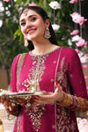 3 Piece Embroidered Raw Silk Suit