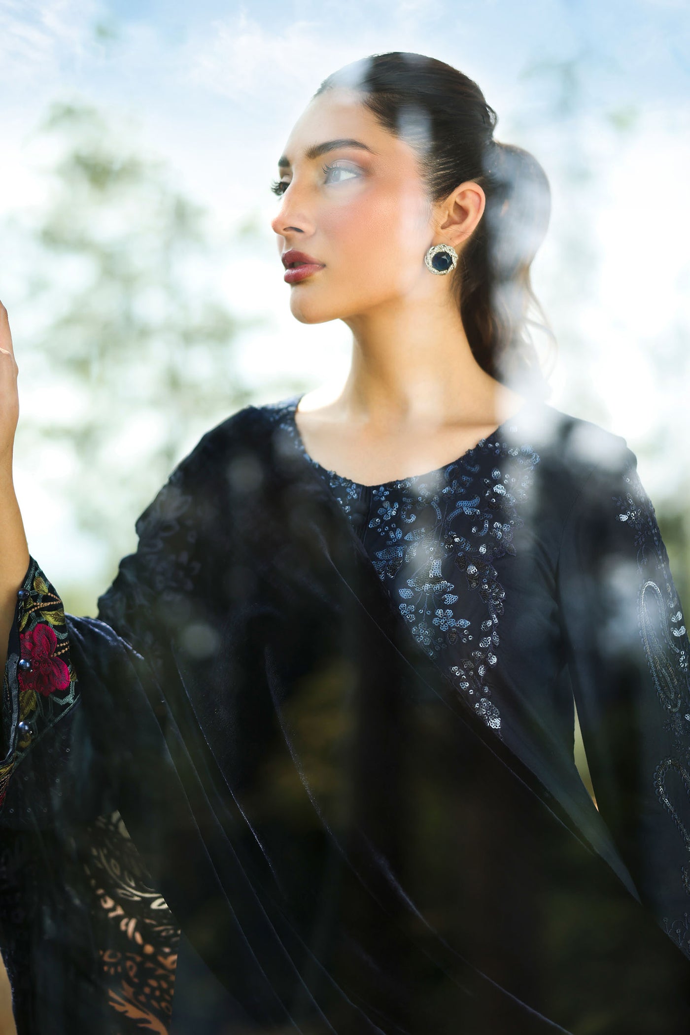 3 Piece Embroidered Linen Suit