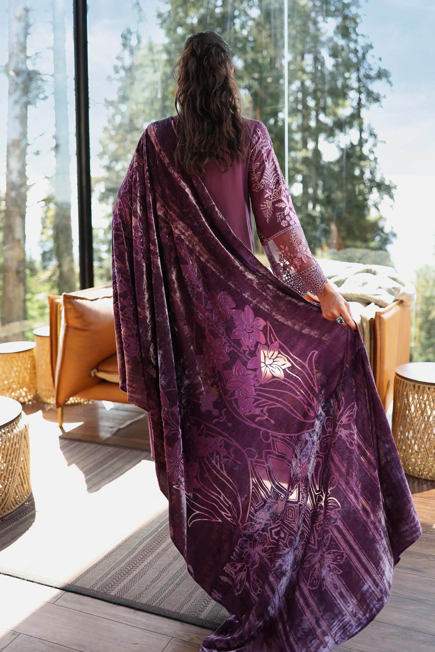 3 Piece Embroidered Linen Suit