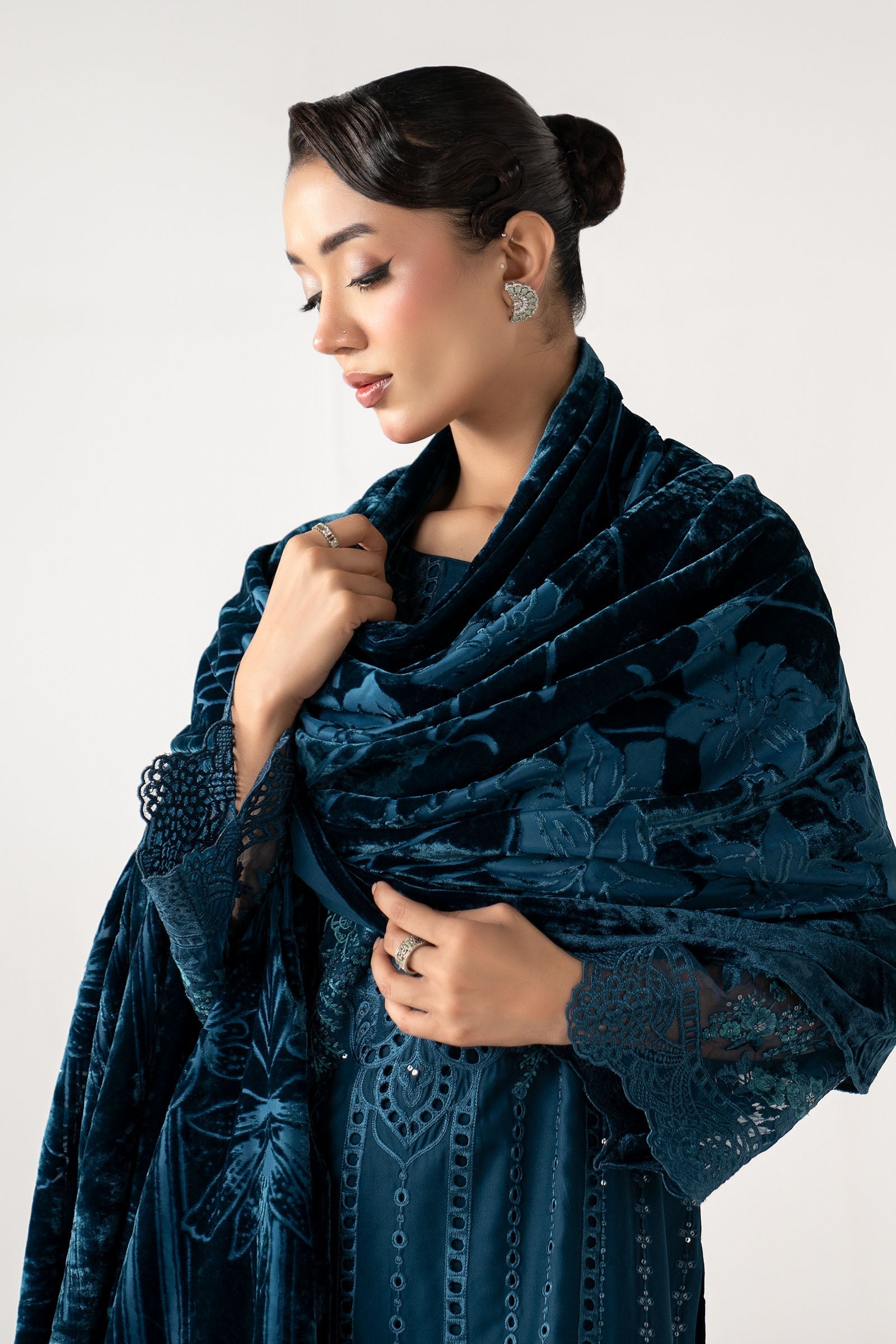 3 Piece Embroidered Linen Suit