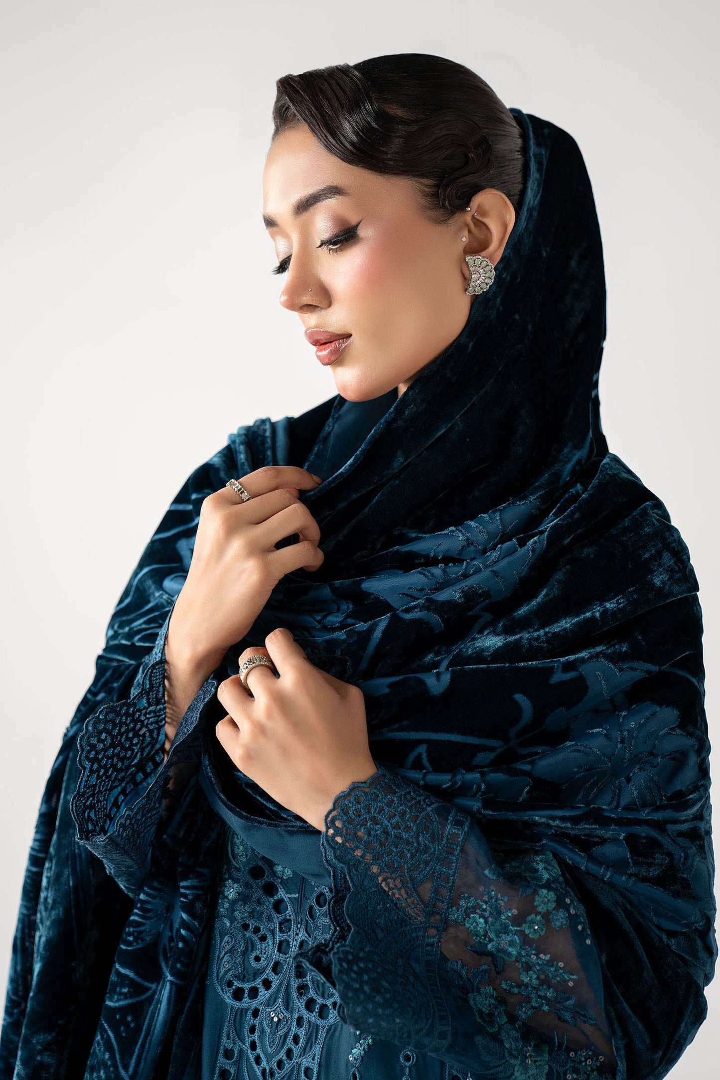 3 Piece Embroidered Linen Suit