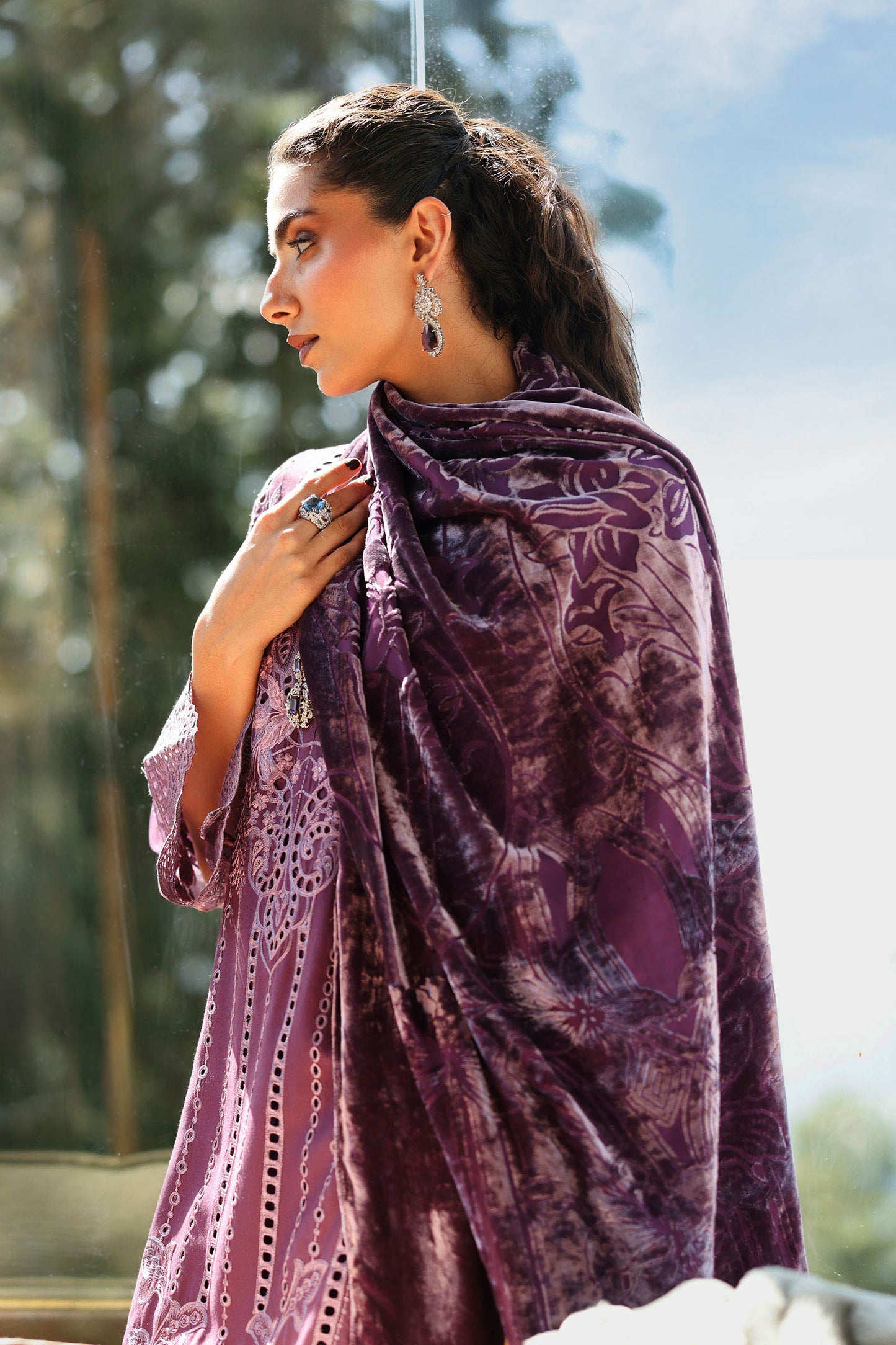 3 Piece Embroidered Linen Suit