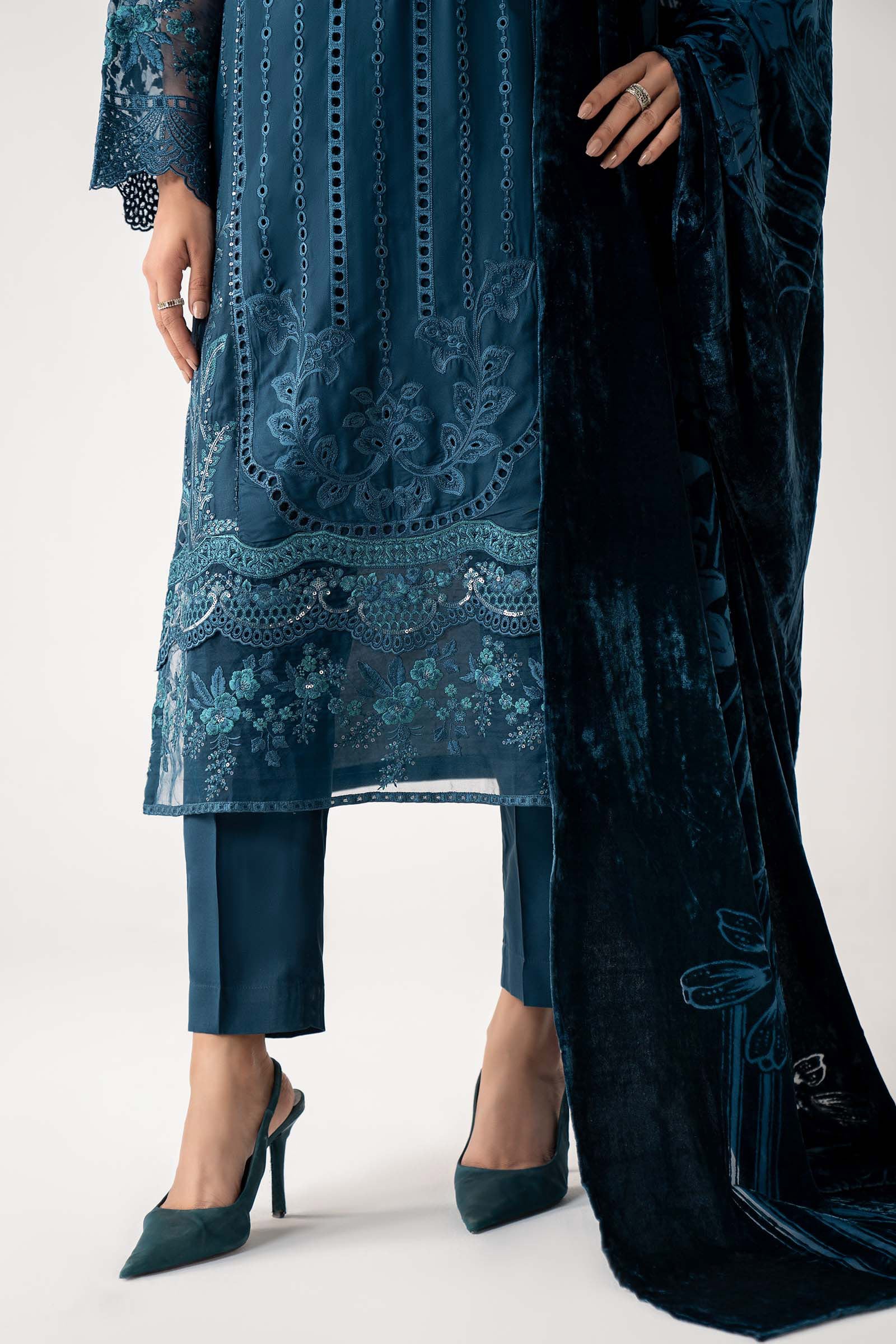 3 Piece Embroidered Linen Suit