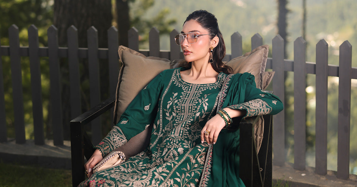 3 Piece Embroidered Linen Suit