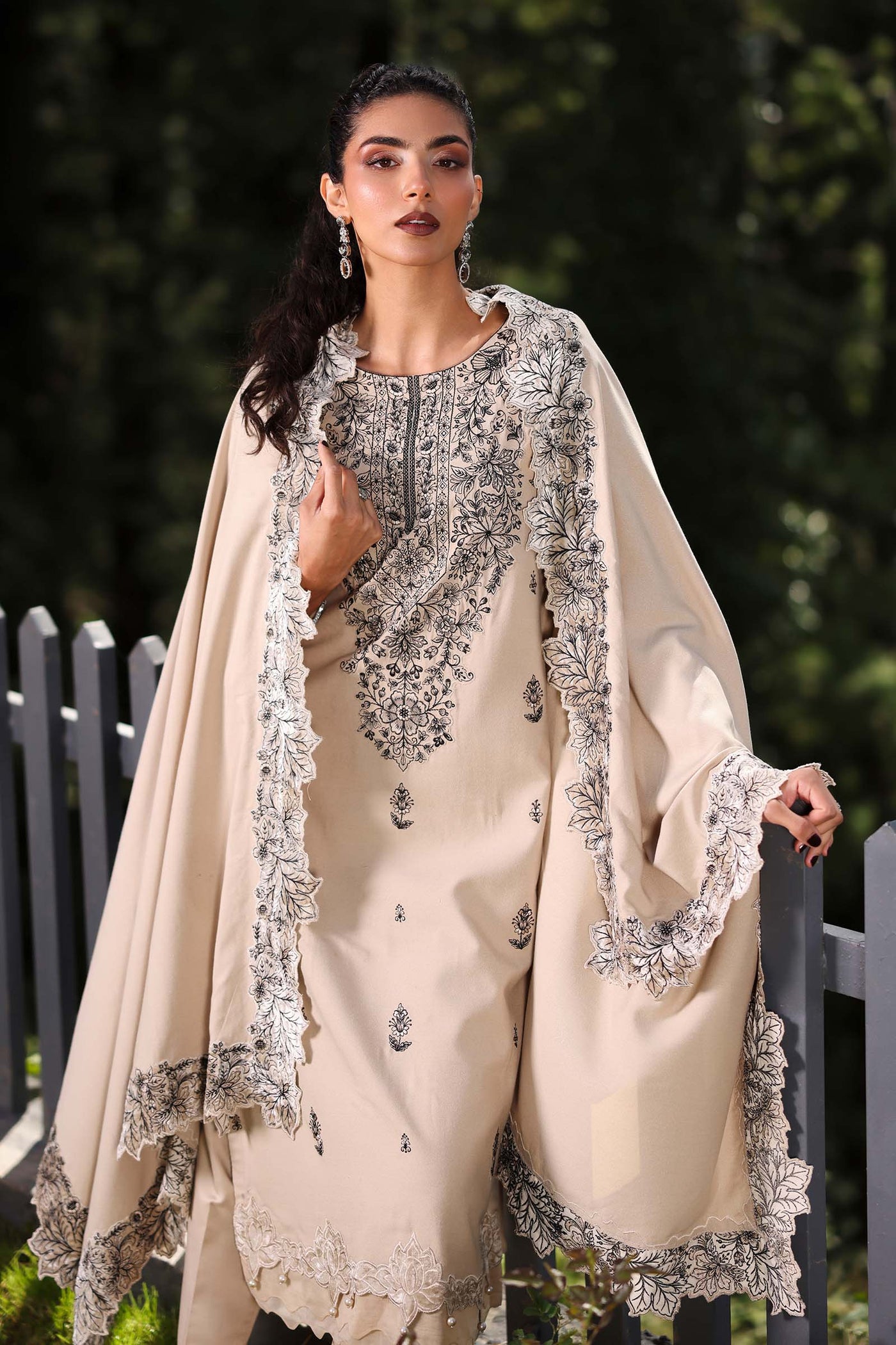 3 Piece Embroidered Karandi Suit