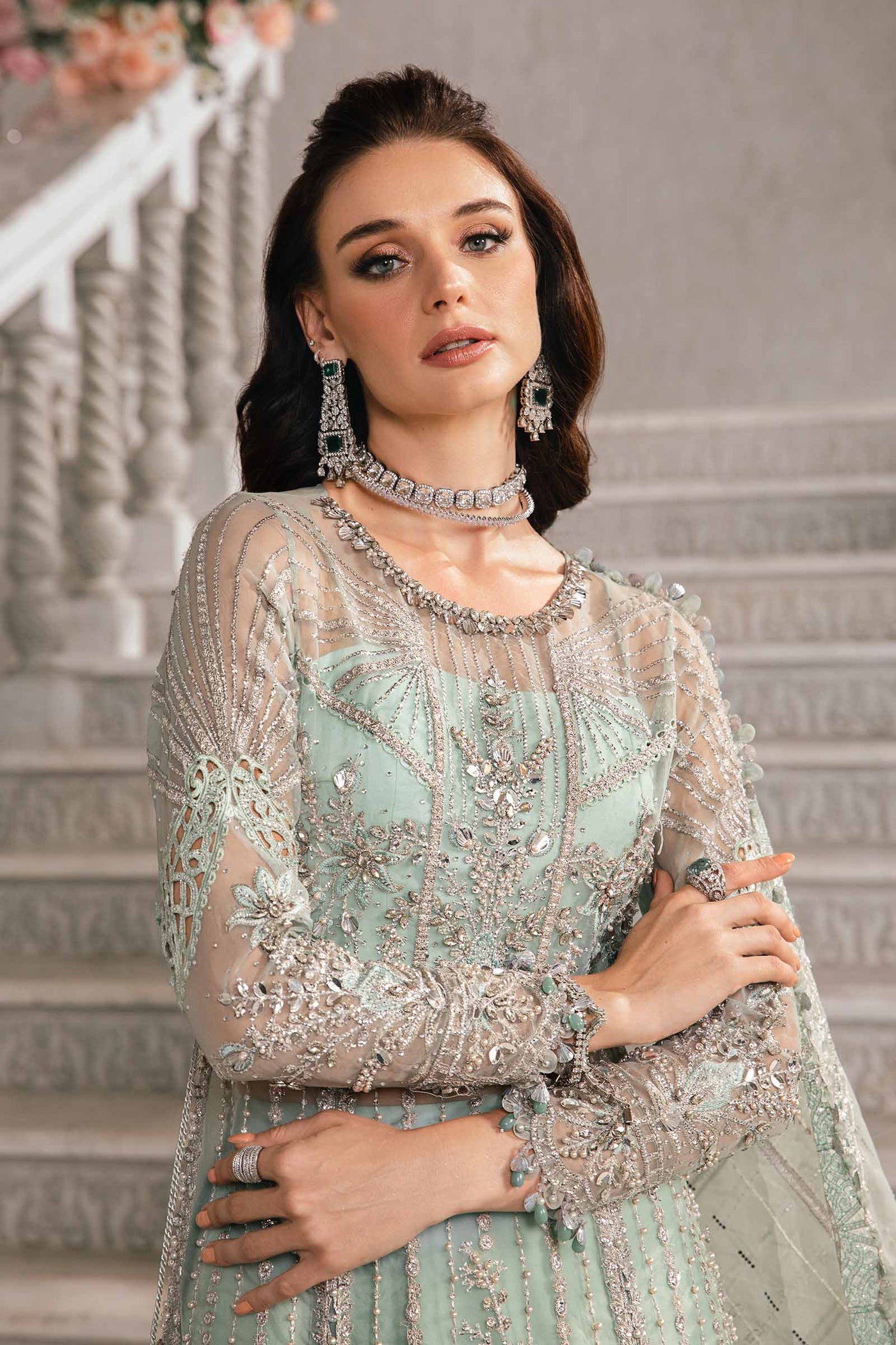 3 PIECE UNSTITCHED EMBROIDERED SUIT | BD-2803
