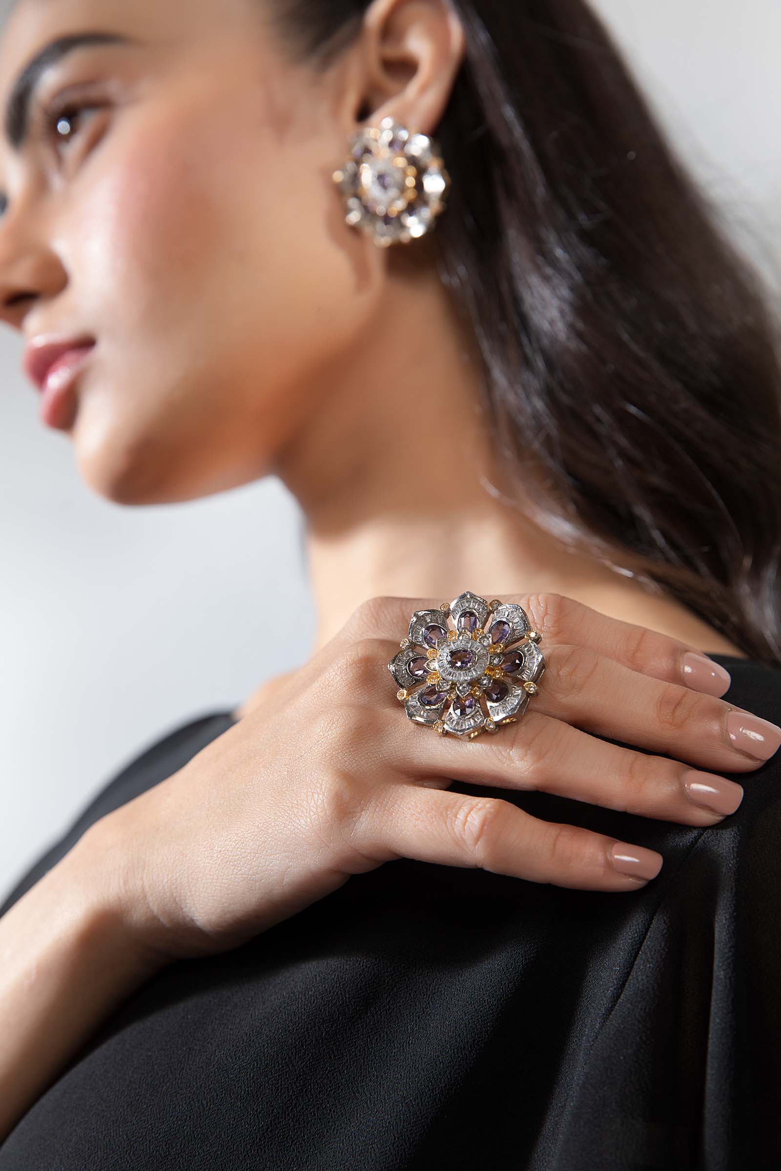 Stud Earrings & Ring Set