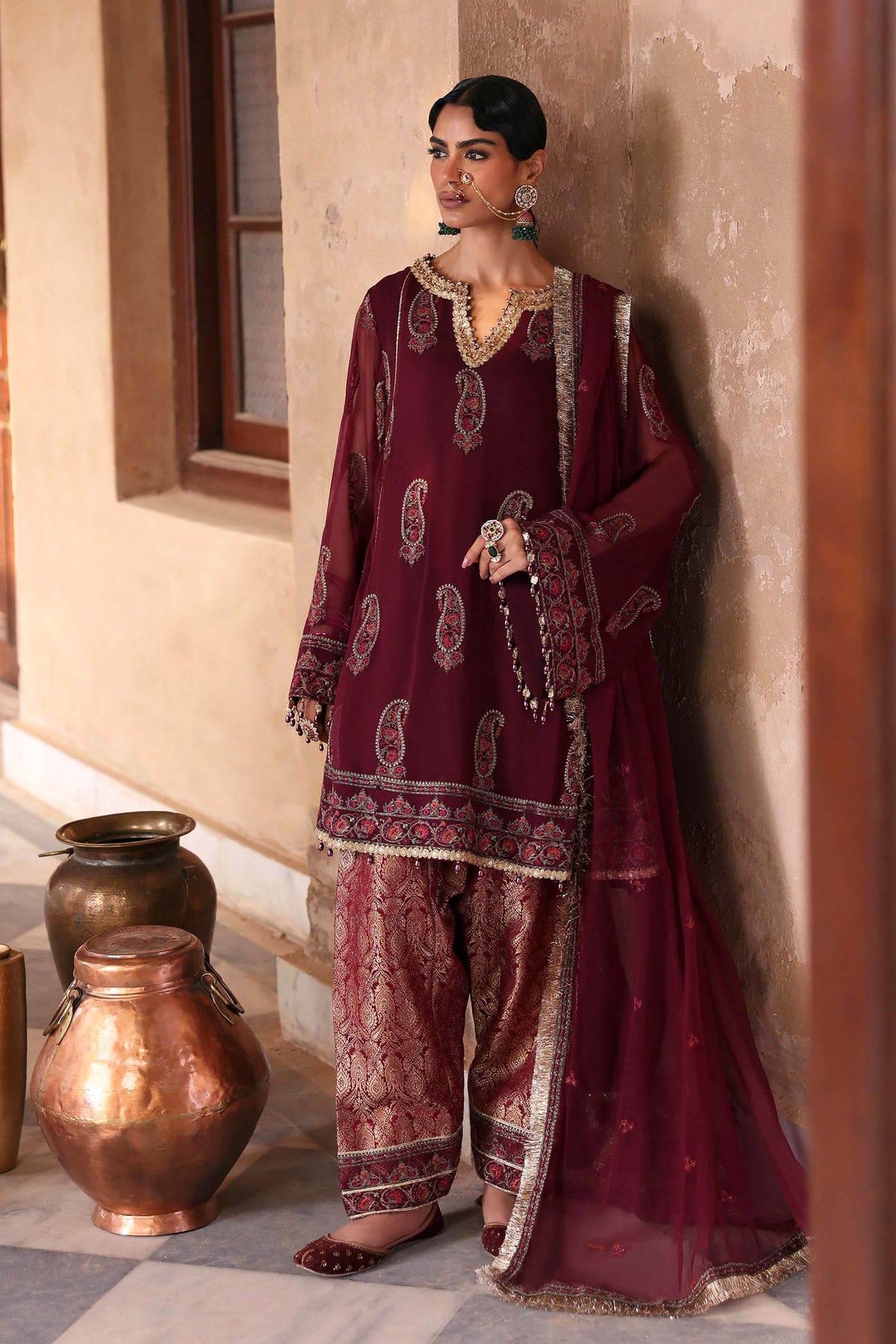 Embroidered Chiffon Fabric (2Pcs)