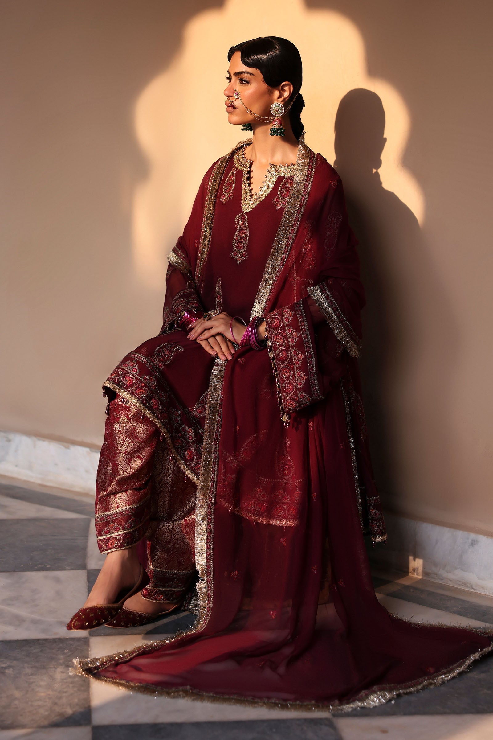 Embroidered Chiffon Fabric (2Pcs)