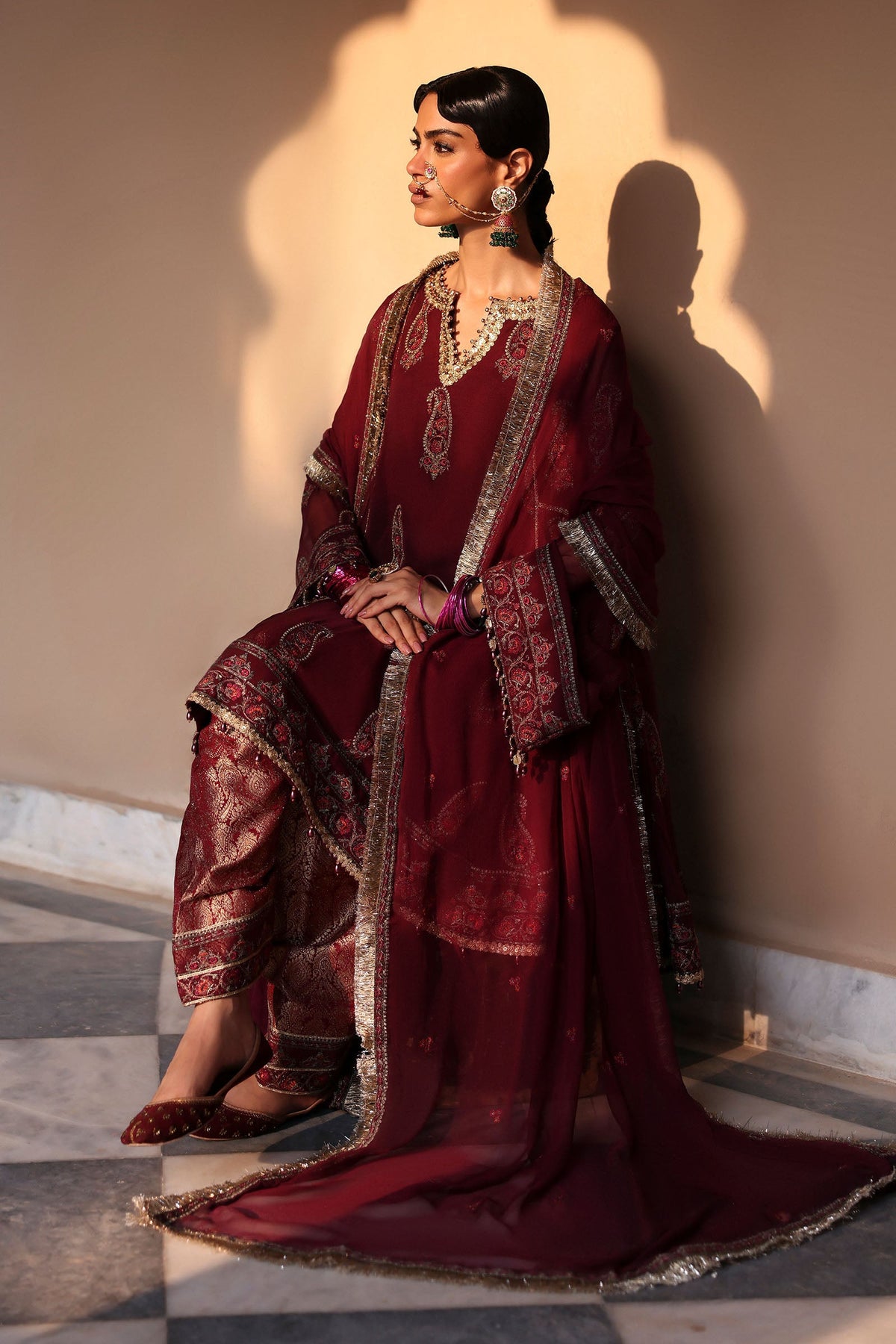 Embroidered Chiffon Fabric (2Pcs)