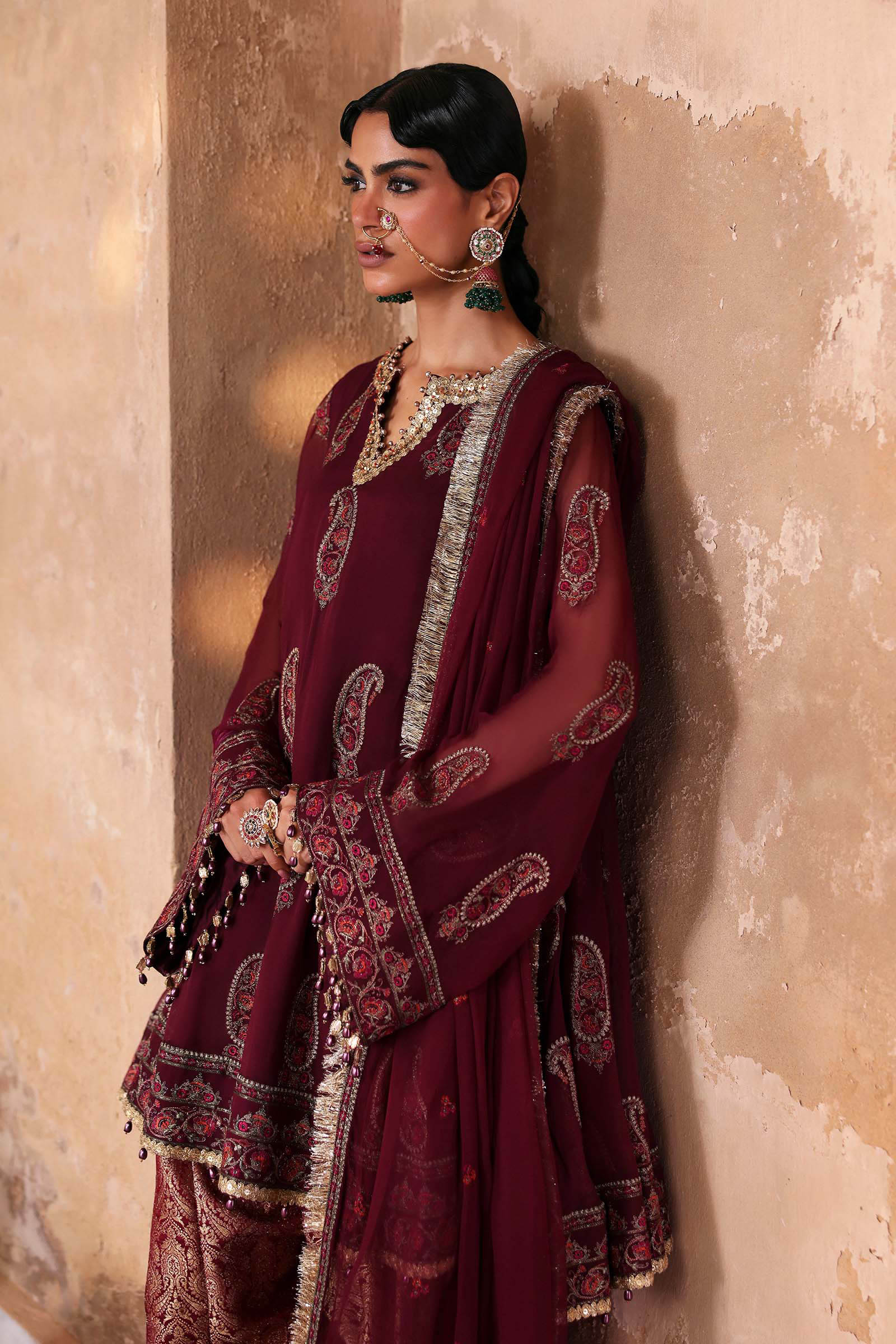 Embroidered Chiffon Fabric (2Pcs)