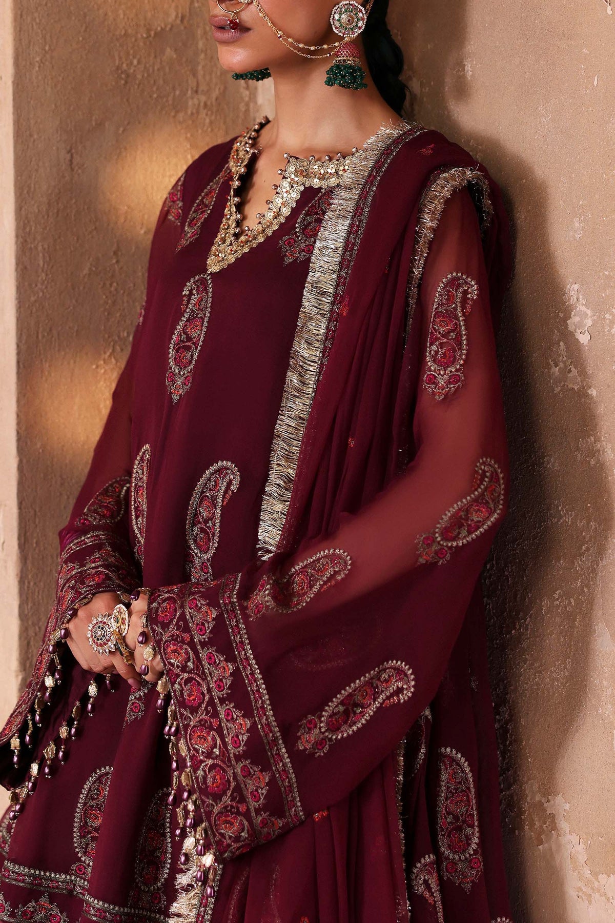 Embroidered Chiffon Fabric (2Pcs)