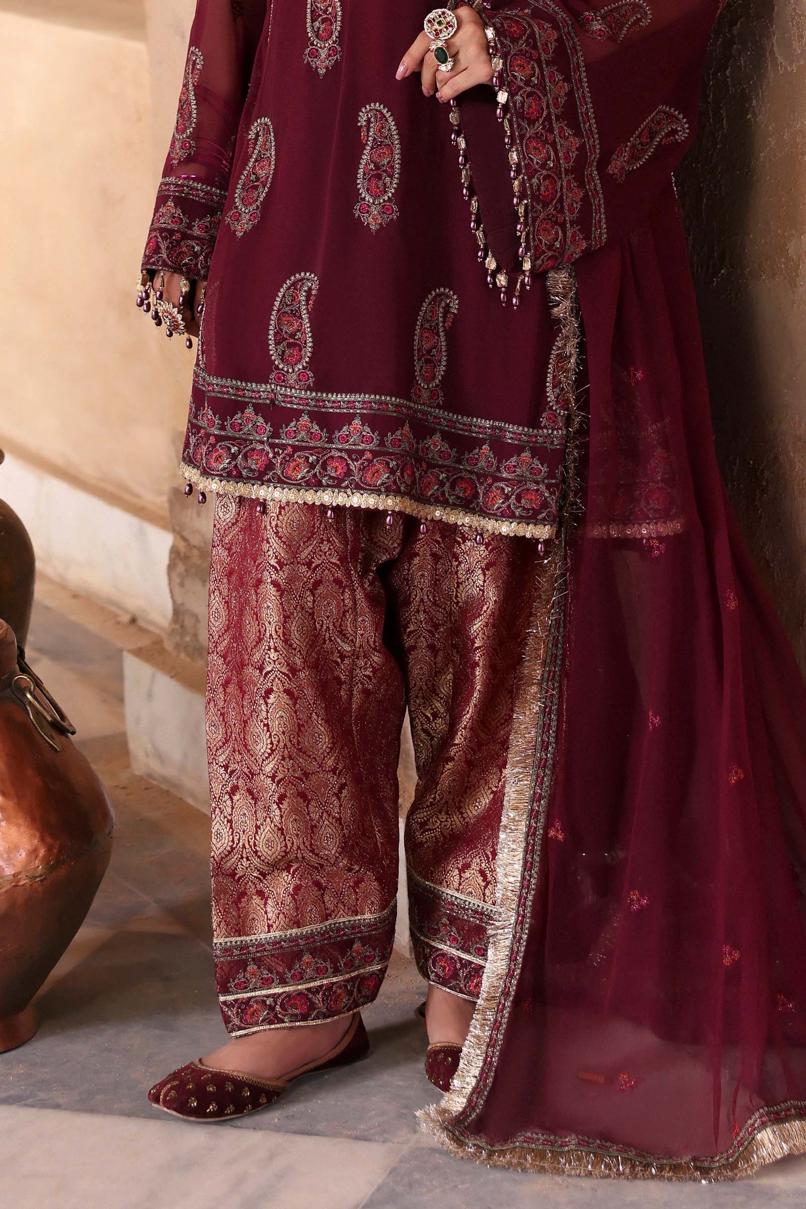 Embroidered Chiffon Fabric (2Pcs)