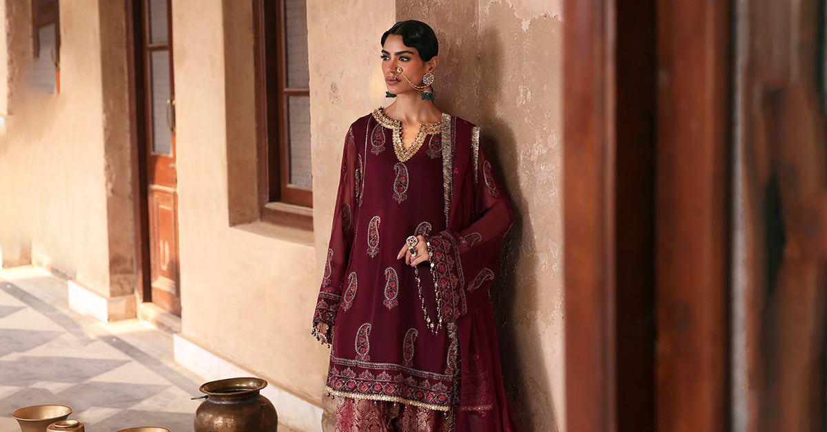Embroidered Chiffon Fabric (2Pcs)