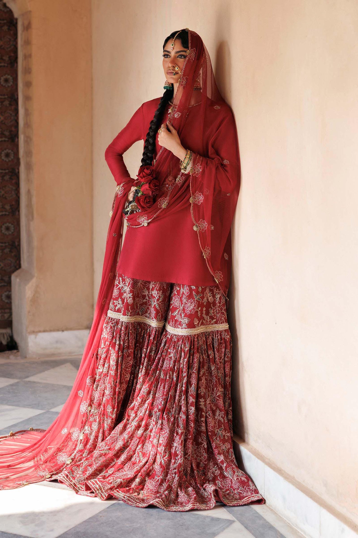 Embroidered Net Fabric (2Pcs)
