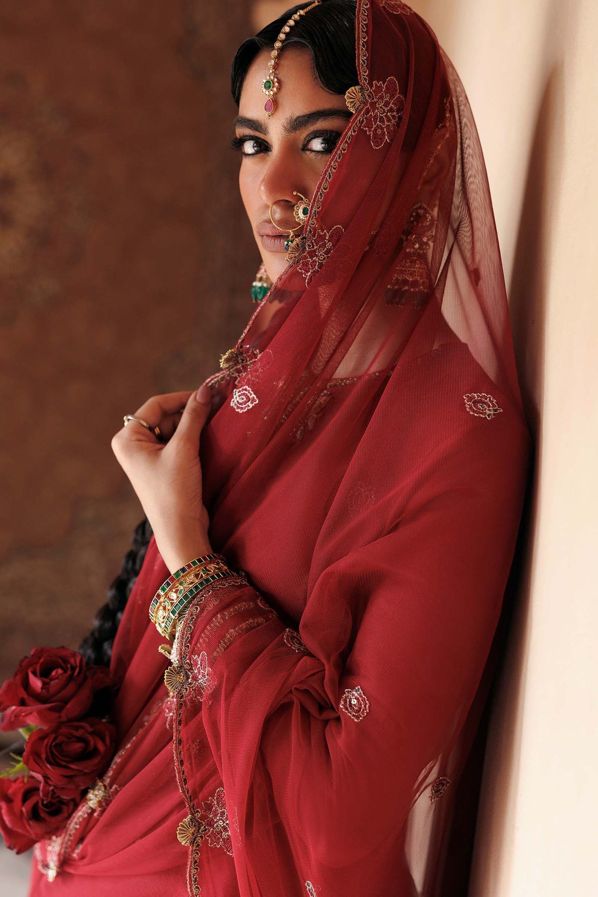 Embroidered Net Fabric (2Pcs)